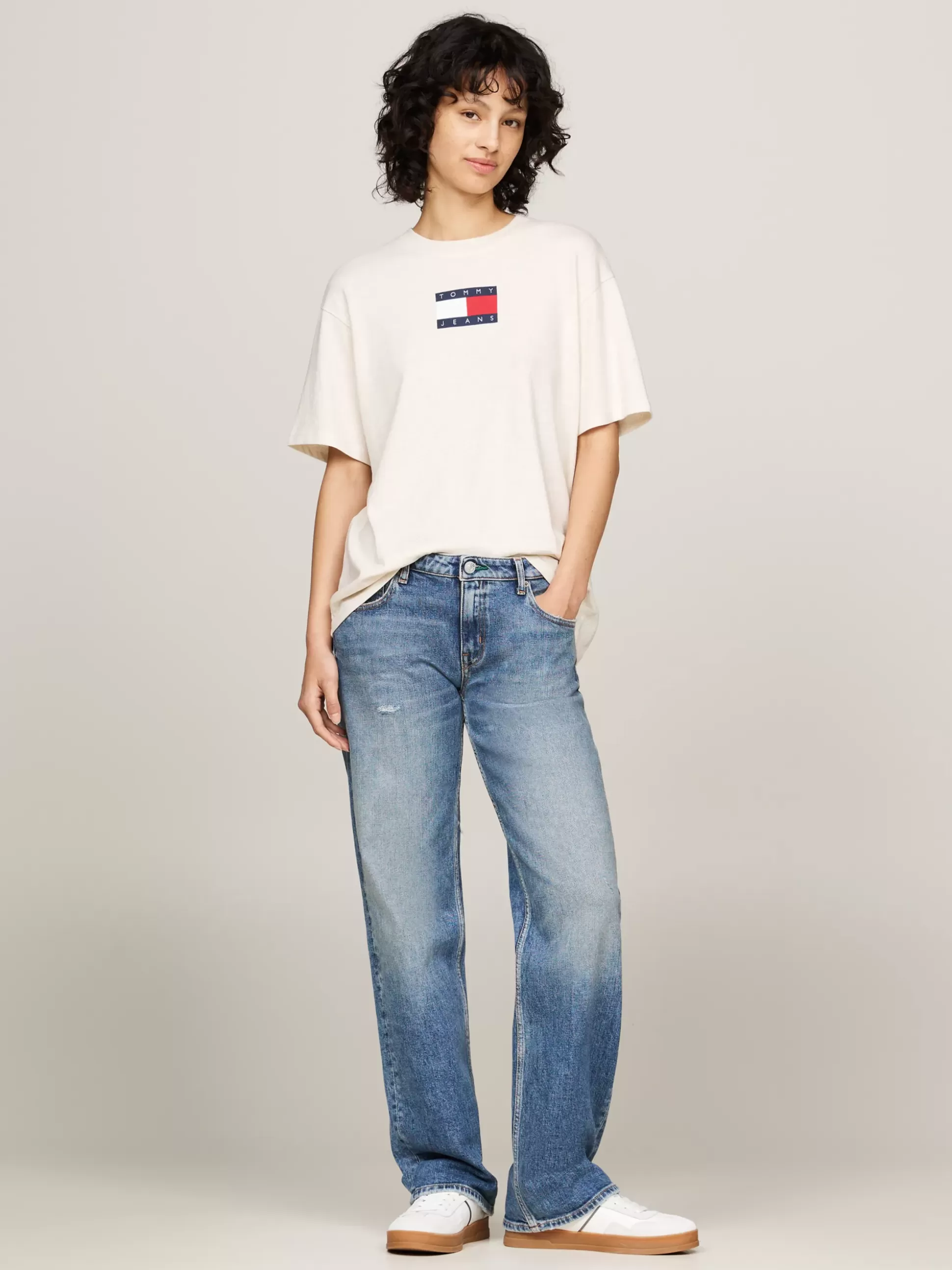 Tommy Hilfiger T-Shirty^Luźny T-shirt Z Melanżowej Dzianiny