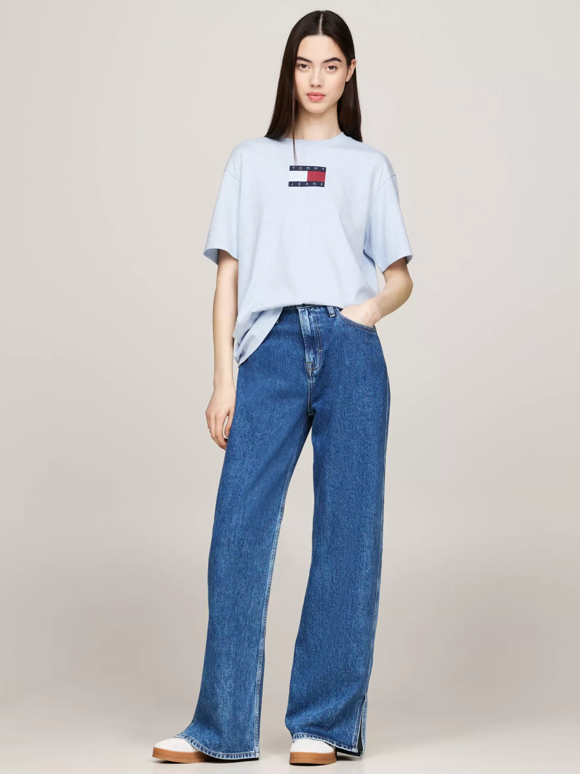 Tommy Hilfiger T-Shirty^Luźny T-shirt Z Melanżowej Dzianiny