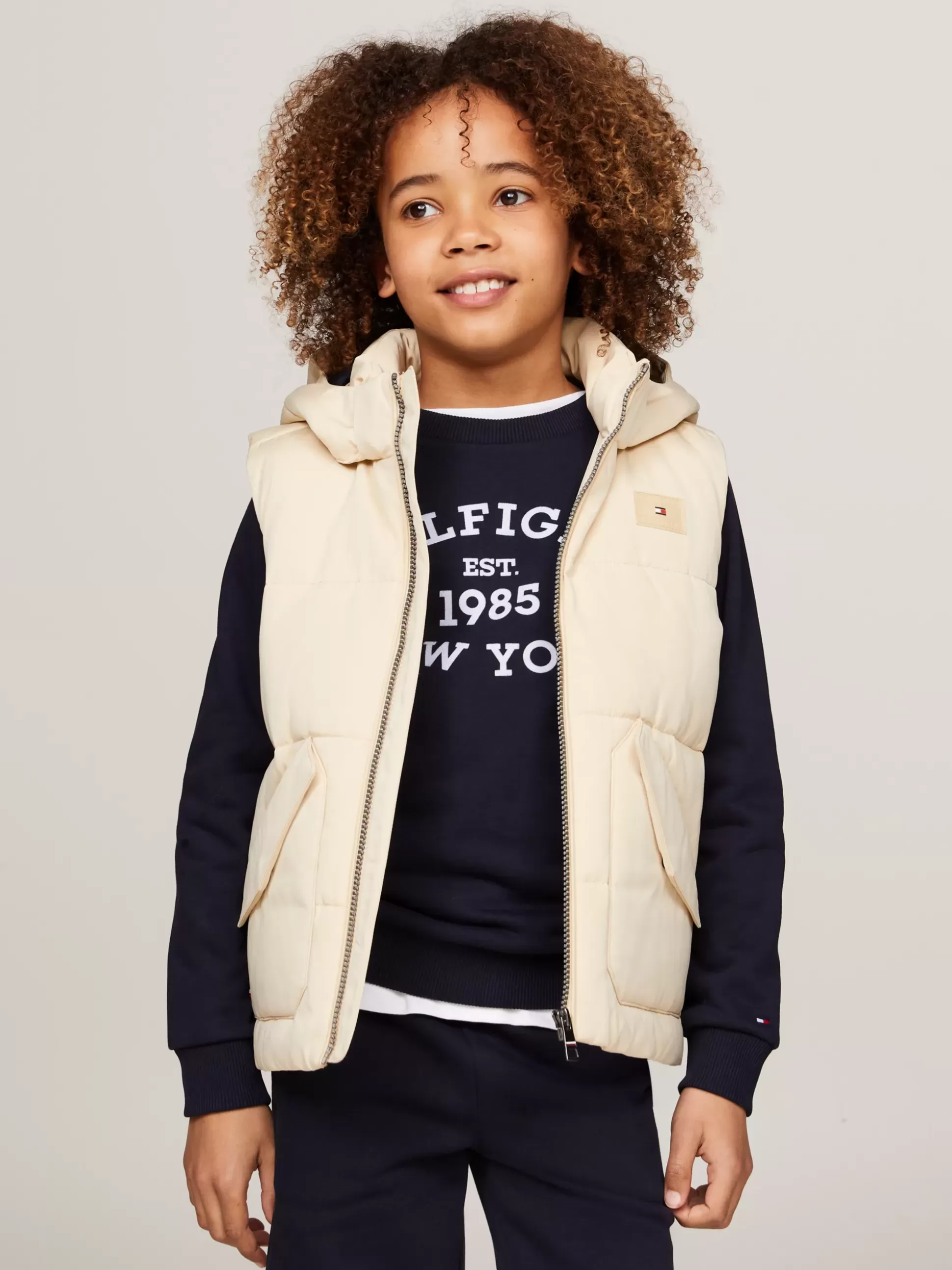 Dzieci Tommy Hilfiger Kurtki^Ocieplana Kamizelka Z Logo Hilfiger Monotype
