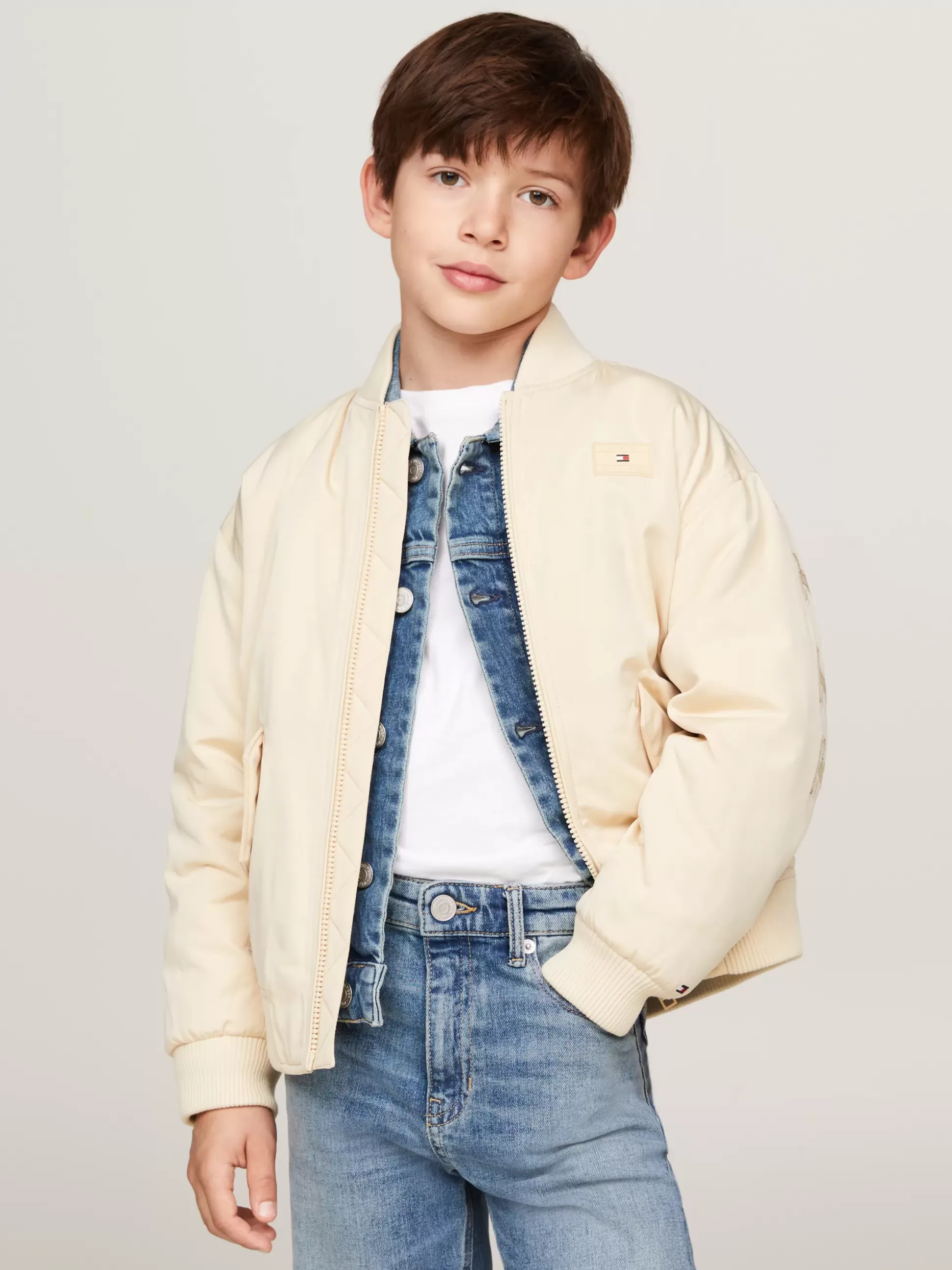 Dzieci Tommy Hilfiger Kurtki^Ocieplana Kurtka Bomber Z Logo Hilfiger Monotype