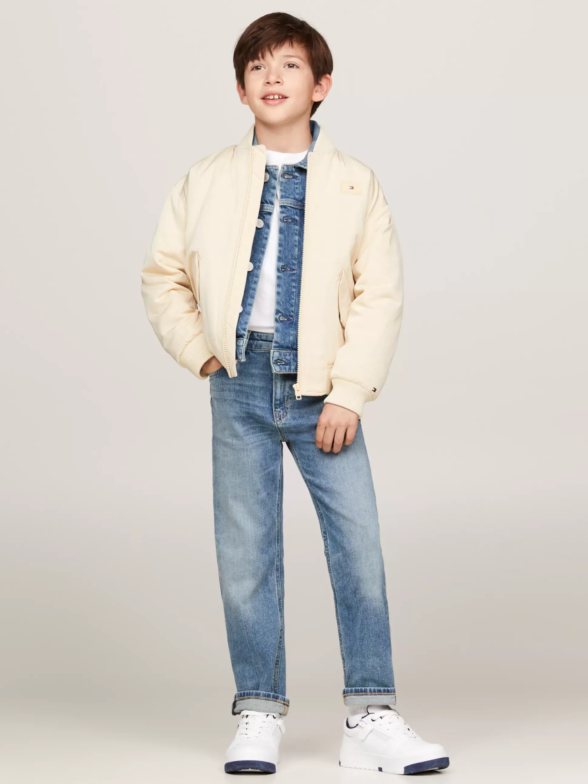 Dzieci Tommy Hilfiger Kurtki^Ocieplana Kurtka Bomber Z Logo Hilfiger Monotype