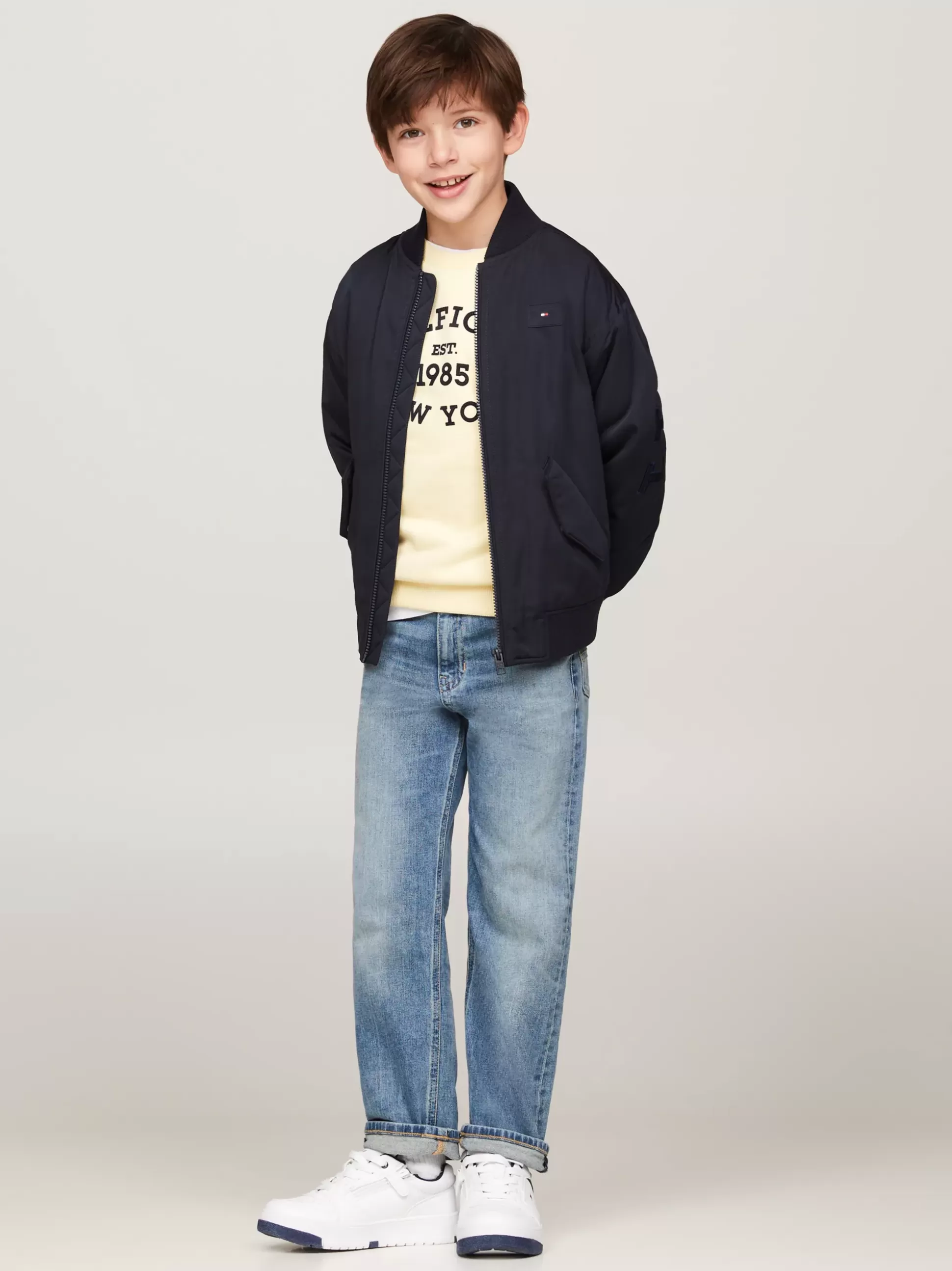 Dzieci Tommy Hilfiger Kurtki^Ocieplana Kurtka Bomber Z Logo Hilfiger Monotype