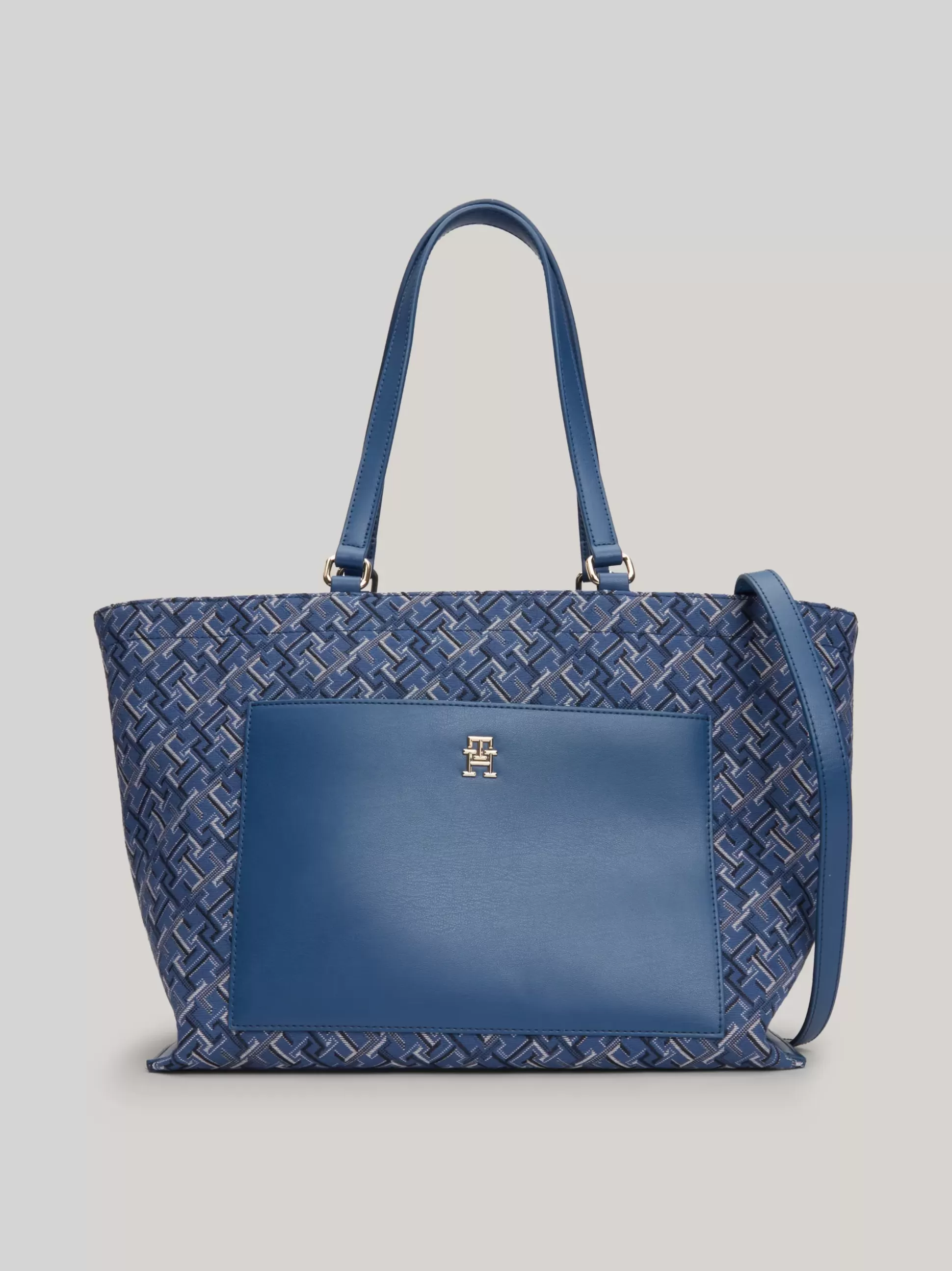 Tommy Hilfiger Torebki Tote^Płócienna Torba Typu Tote W żakardowy Wzór