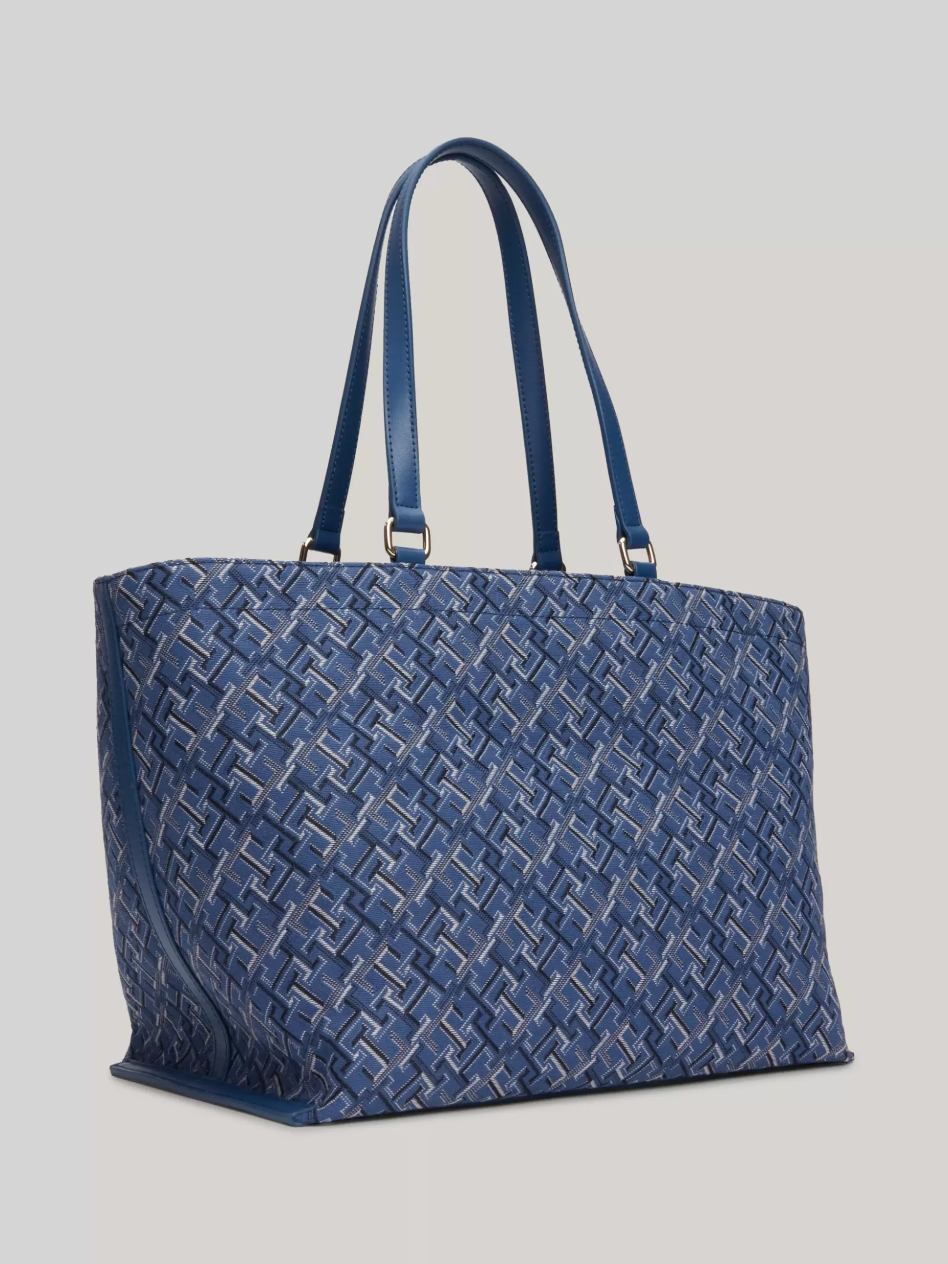 Tommy Hilfiger Torebki Tote^Płócienna Torba Typu Tote W żakardowy Wzór