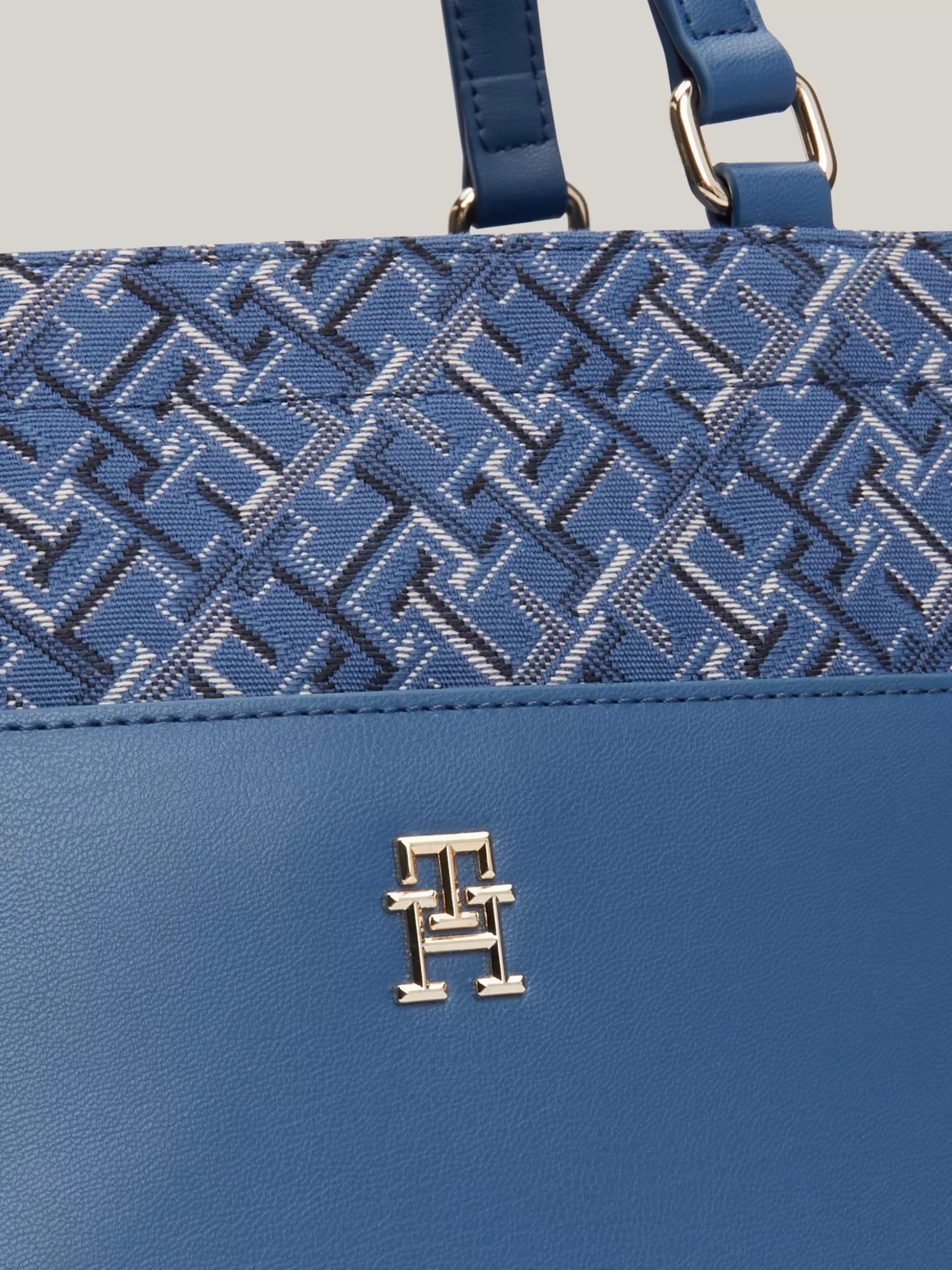 Tommy Hilfiger Torebki Tote^Płócienna Torba Typu Tote W żakardowy Wzór