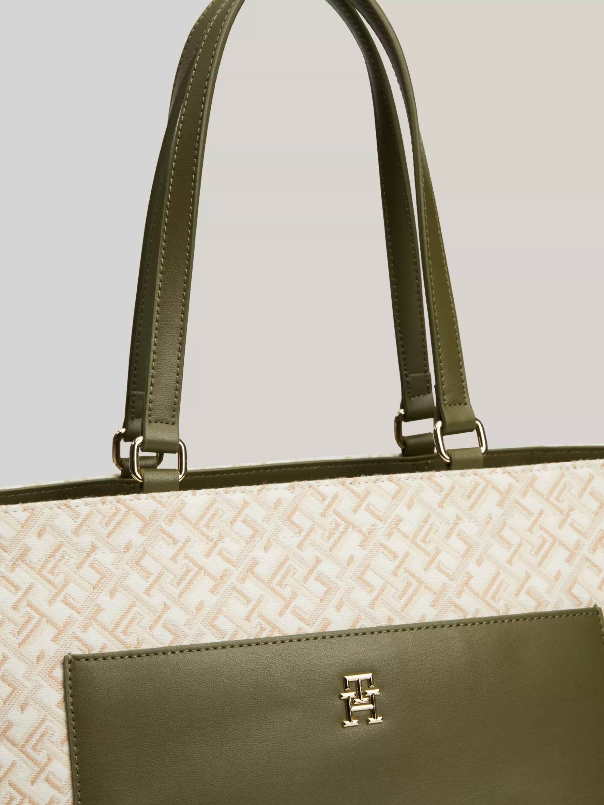 Tommy Hilfiger Torebki Tote^Płócienna Torba Typu Tote W żakardowy Wzór