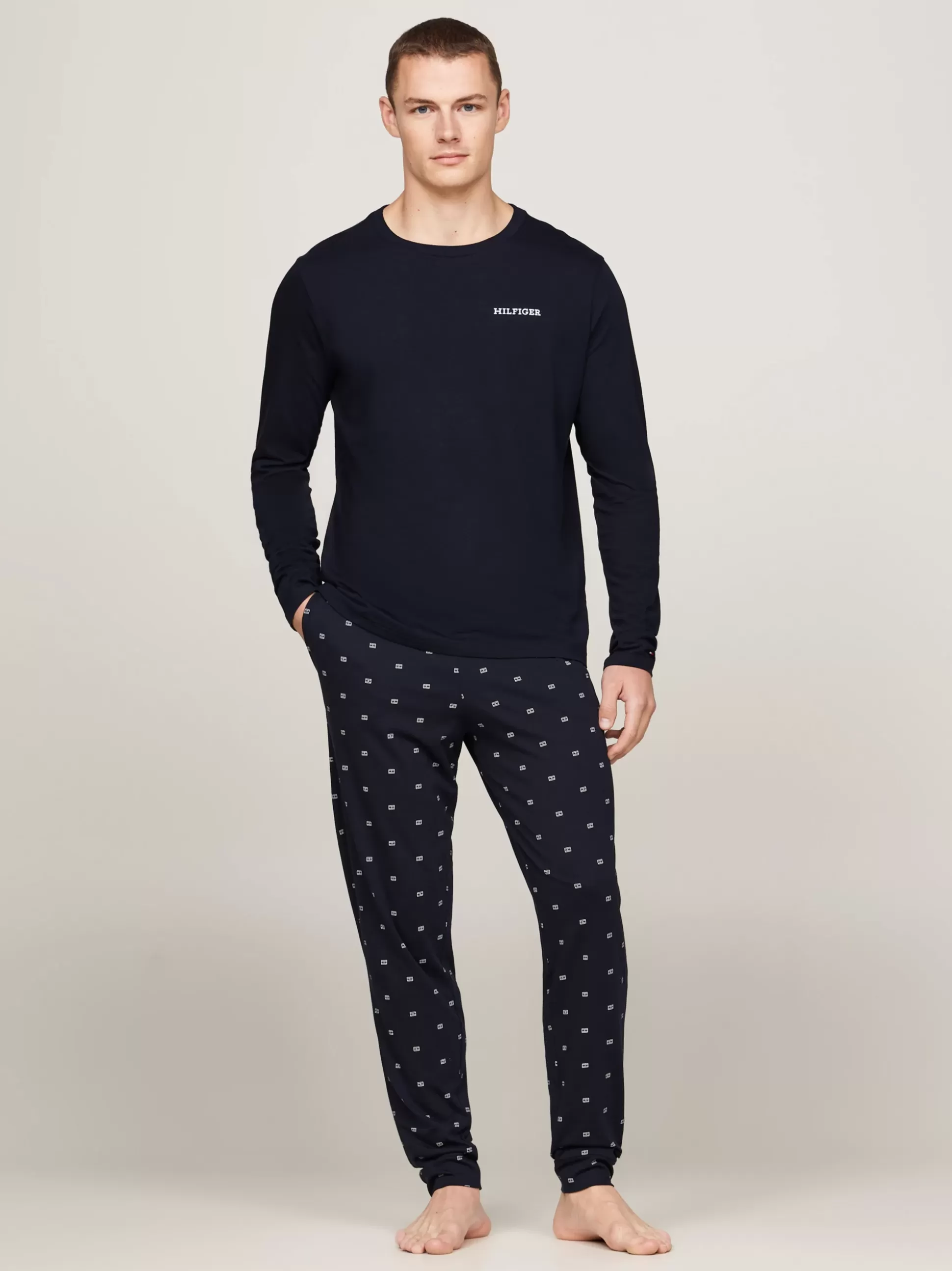 Tommy Hilfiger Stroje Kąpielowe^Piżama Z Dżerseju Z Logo Hilfiger Monotype