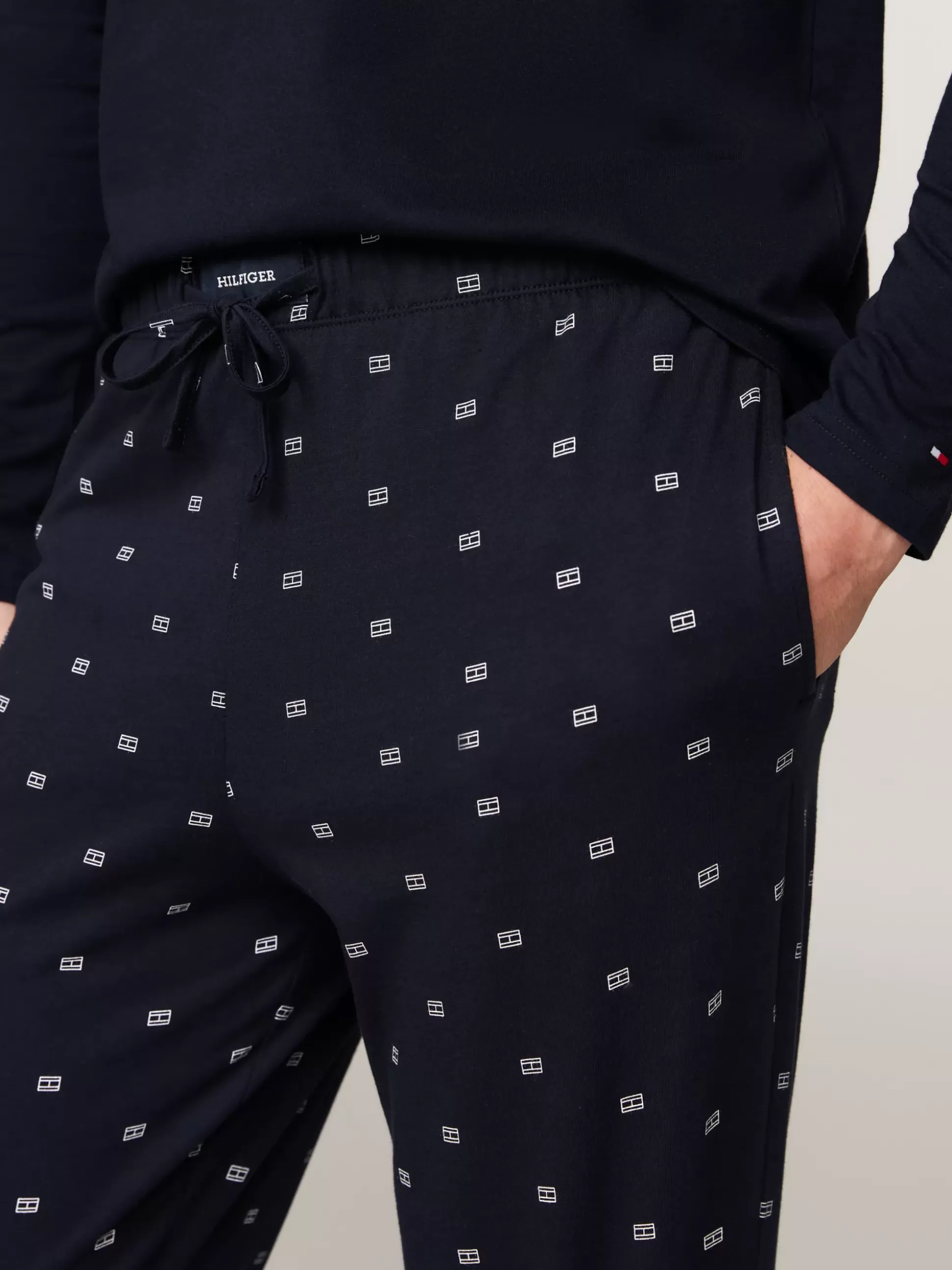 Tommy Hilfiger Stroje Kąpielowe^Piżama Z Dżerseju Z Logo Hilfiger Monotype