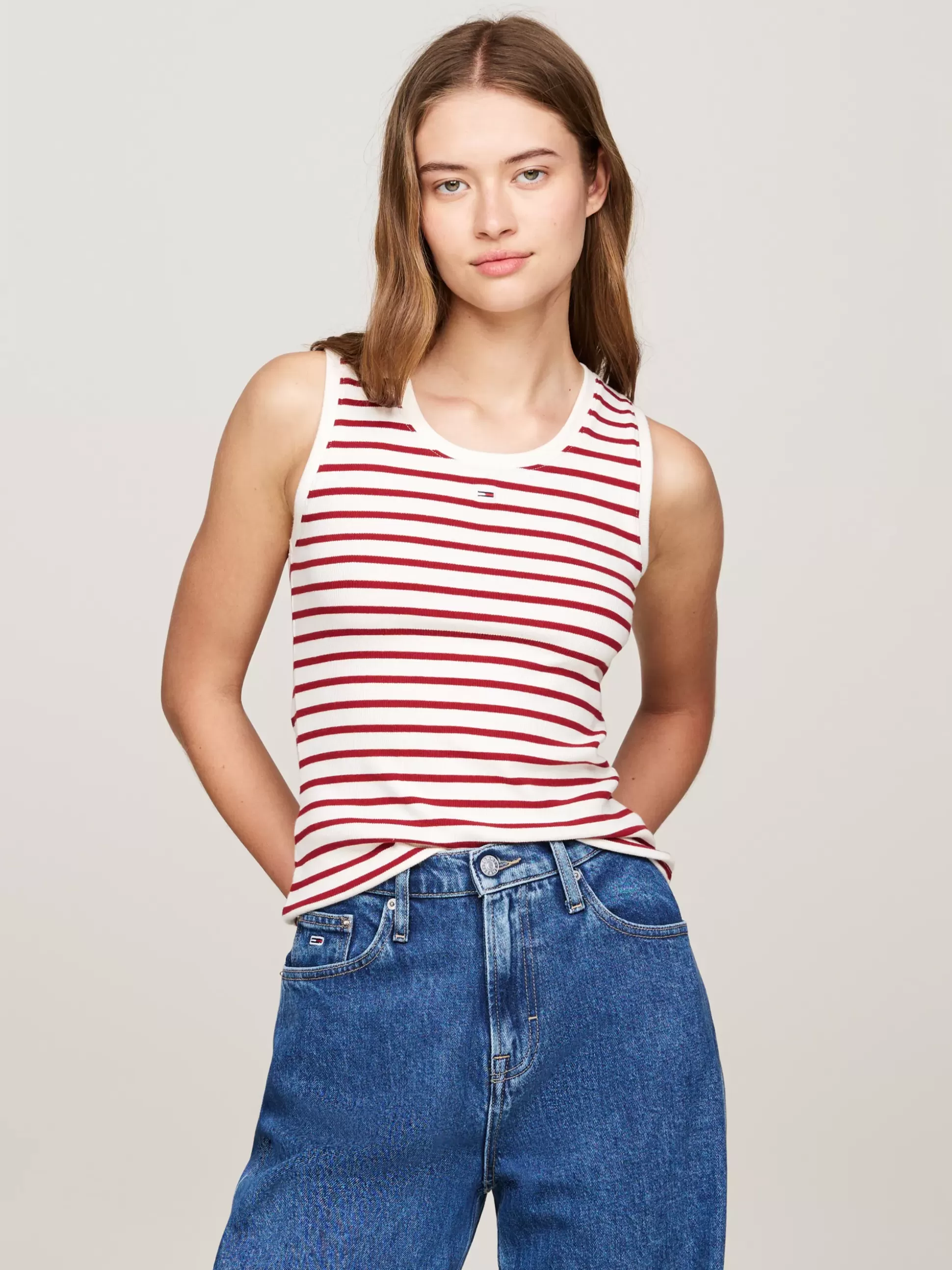 Tommy Hilfiger T-Shirty^Prążkowany Top Bez Rękawów W Bretońskie Paski