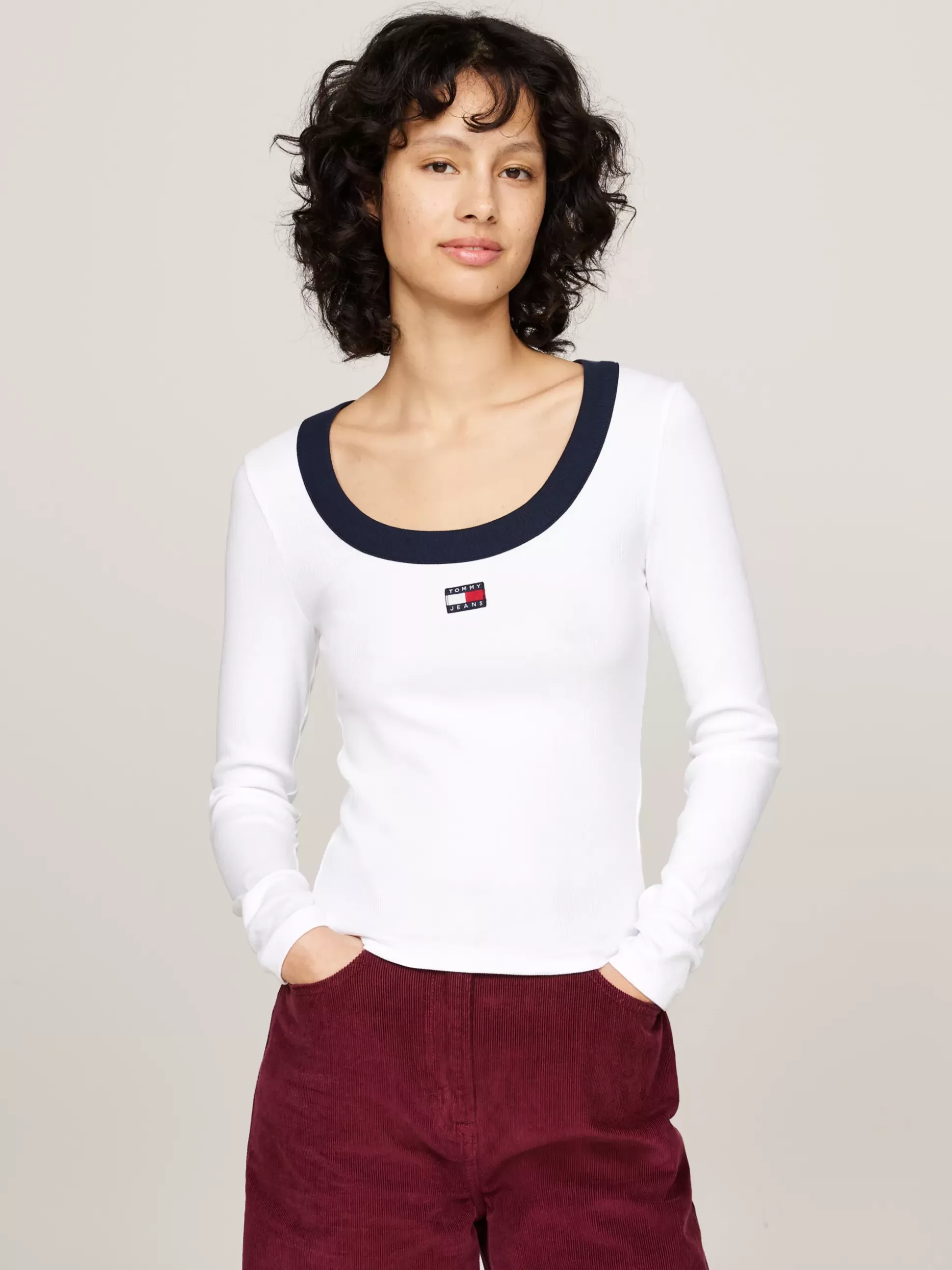 Tommy Hilfiger T-Shirty^Prążkowany T-shirt Z Długim Rękawem