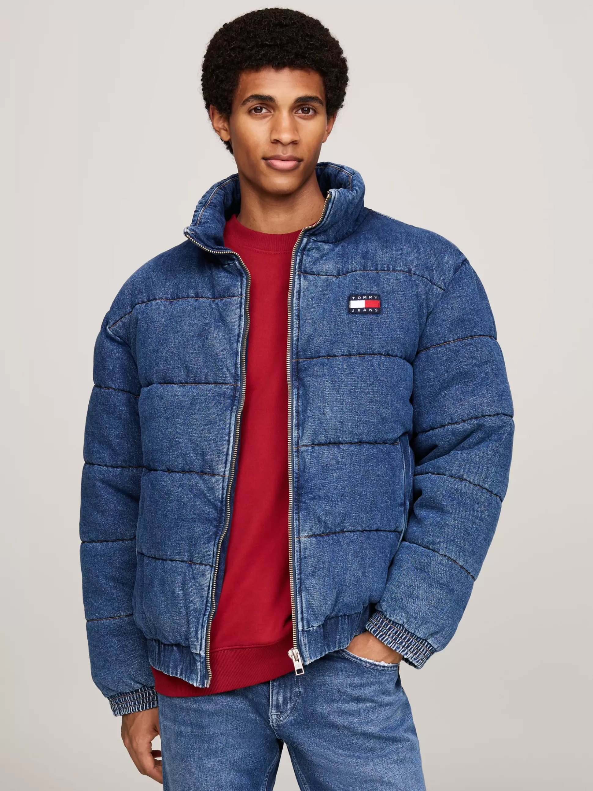 Tommy Hilfiger Kurtki & Płaszcze^Puchowa Kurtka Z Denimu Z Logo