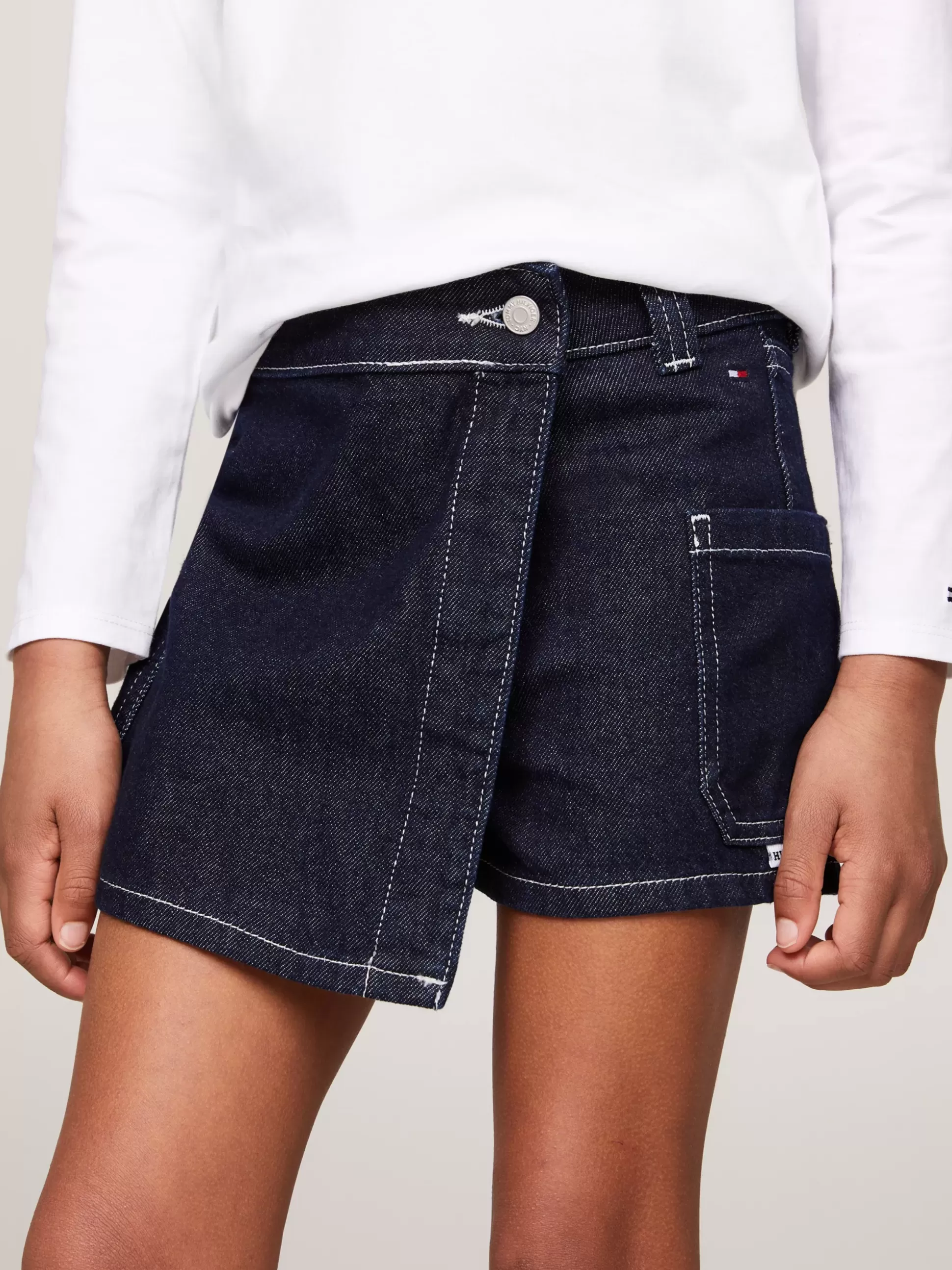 Dzieci Tommy Hilfiger Spodnie, Szorty I Spódnice^Skorty Z Ciemnego Denimu Z Kieszeniami Cargo