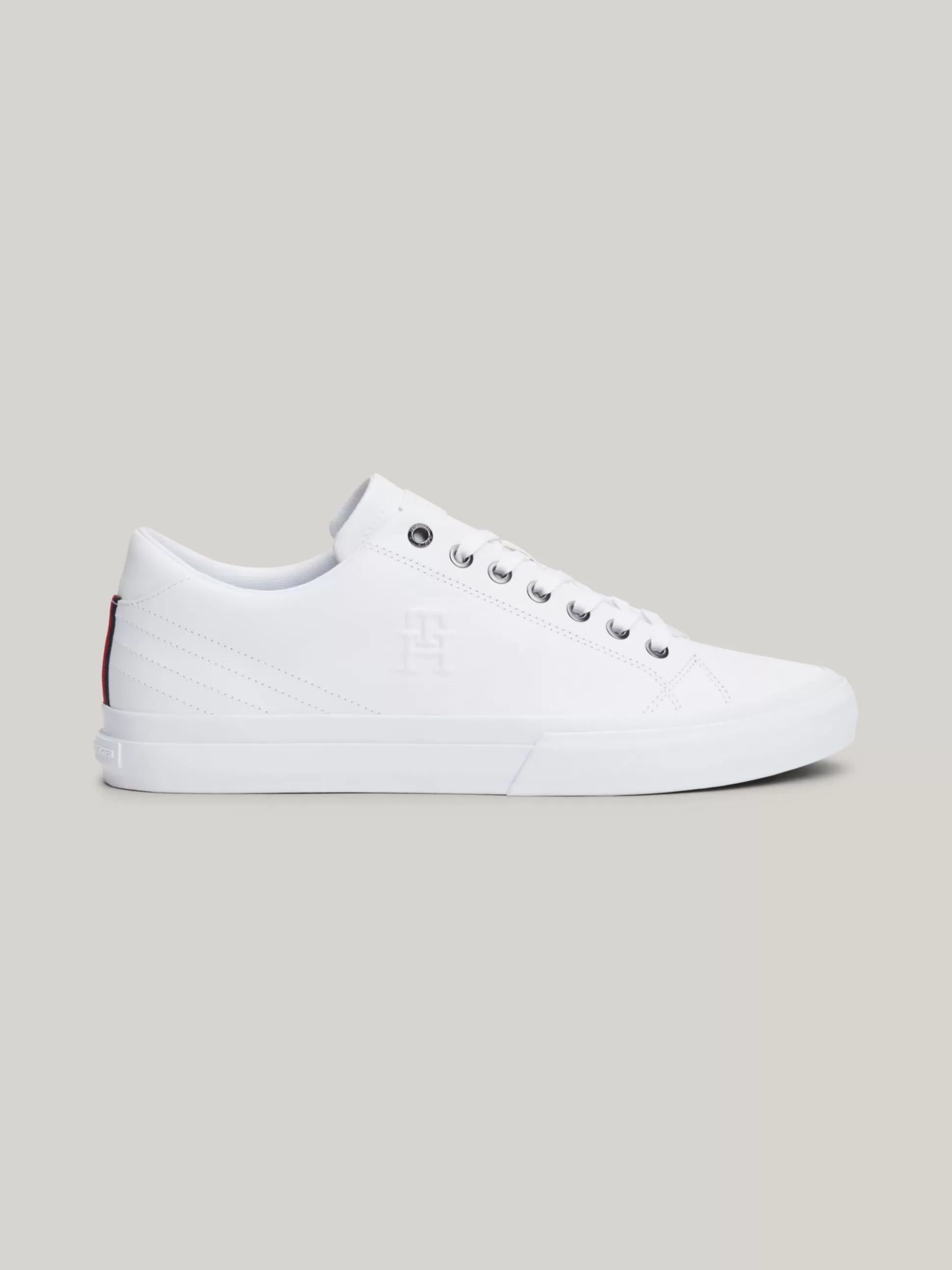 Tommy Hilfiger White Trainers | Sneakersy^Skórzane Buty Sportowe Essential Z Monogramem