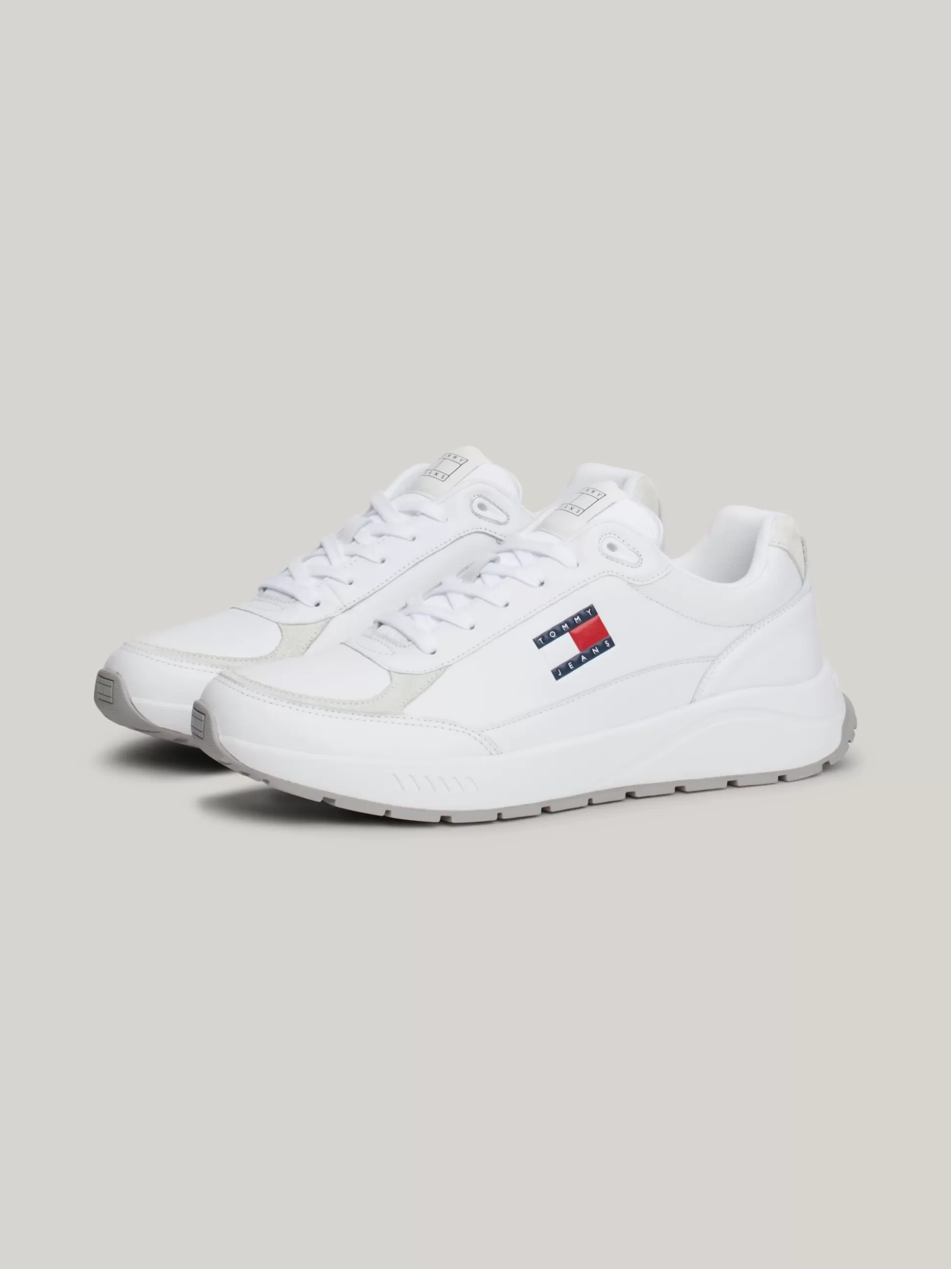 Tommy Hilfiger White Trainers | Sneakersy^Skórzane Buty Sportowe Na Grubej Podeszwie