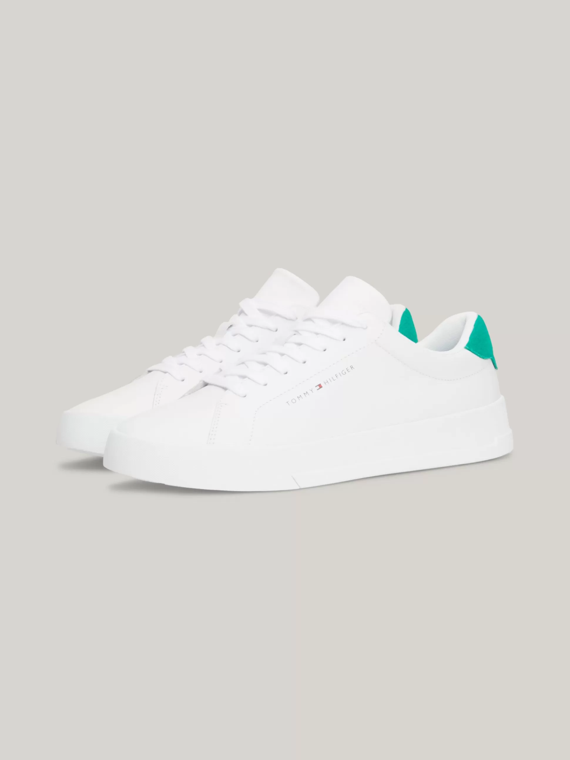 Tommy Hilfiger White Trainers | Sneakersy^Skórzane Buty Sportowe Na Grubej Podeszwie