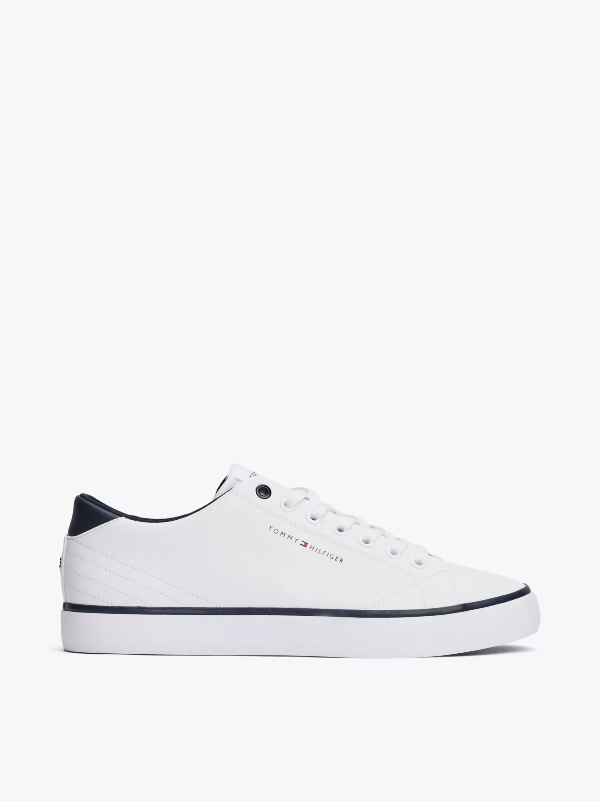 Tommy Hilfiger White Trainers | Sneakersy^Skórzane Buty Sportowe Na Płaskiej Platformie