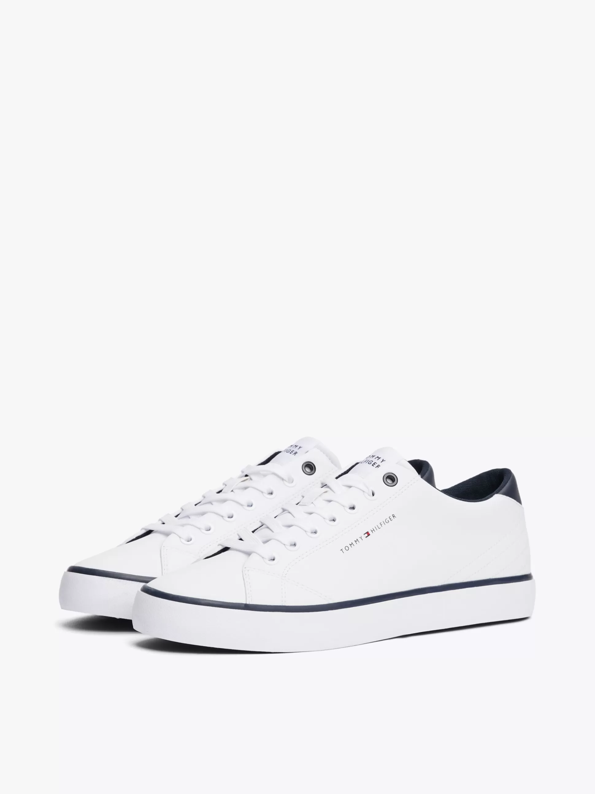 Tommy Hilfiger White Trainers | Sneakersy^Skórzane Buty Sportowe Na Płaskiej Platformie