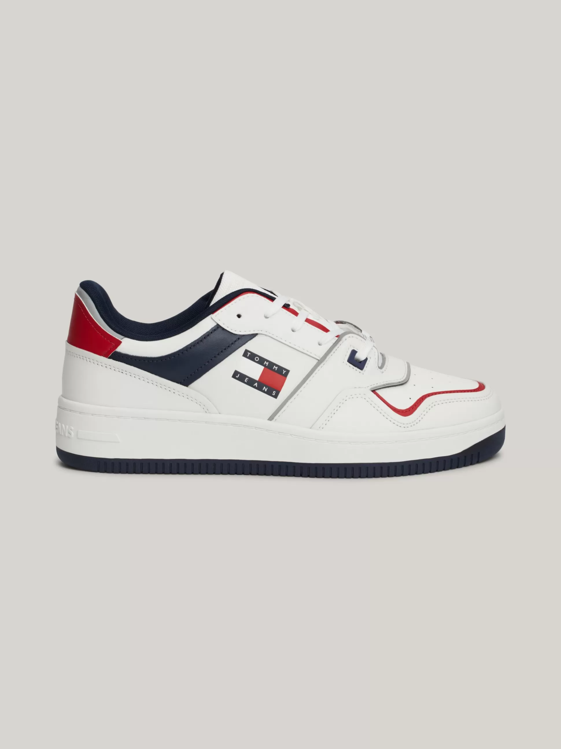 Tommy Hilfiger White Trainers | Sneakersy^Skórzane Buty Sportowe Z Blokami Kolorów