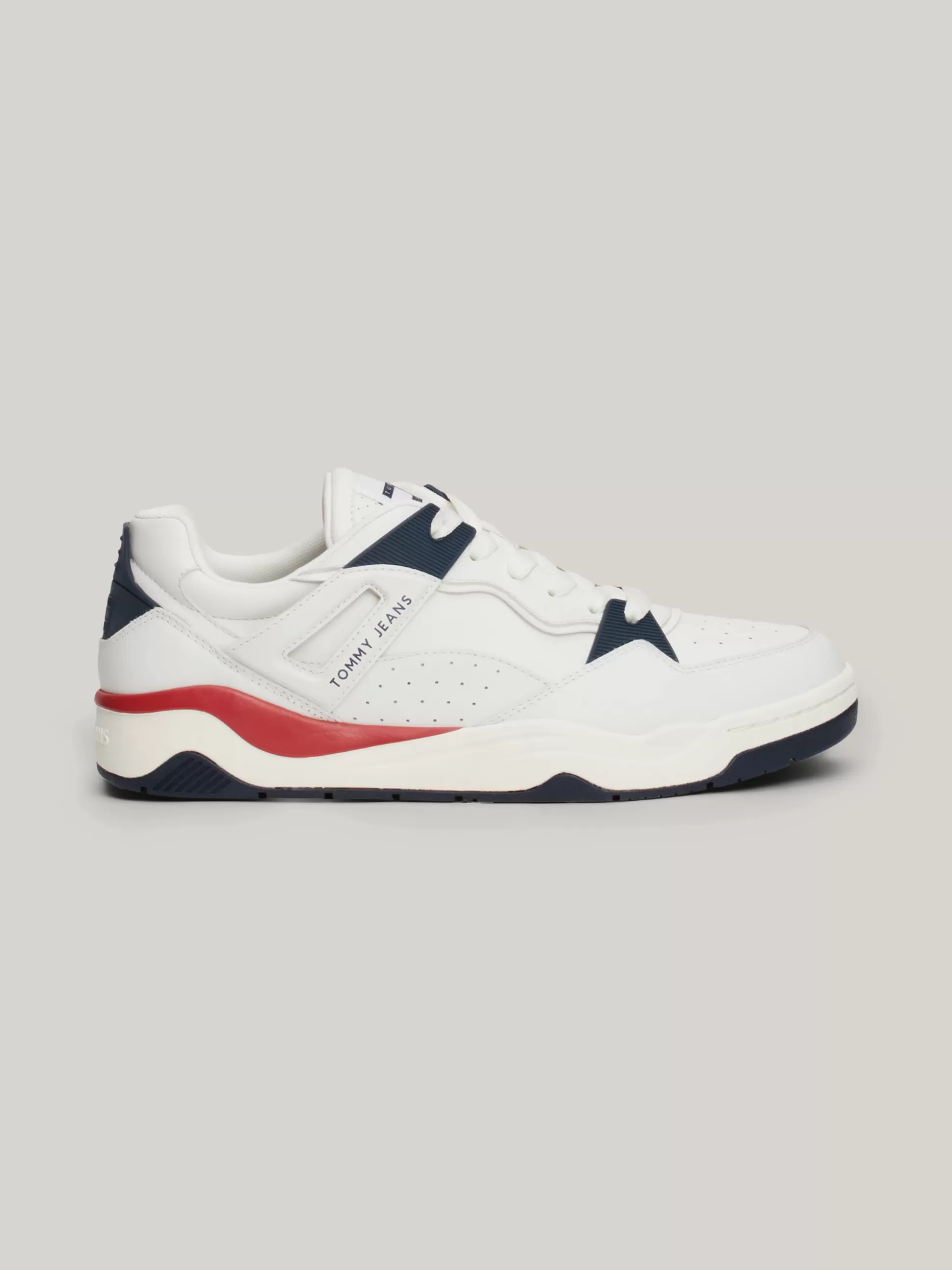 Tommy Hilfiger White Trainers | Sneakersy^Skórzane Buty Sportowe Z Blokami Kolorów