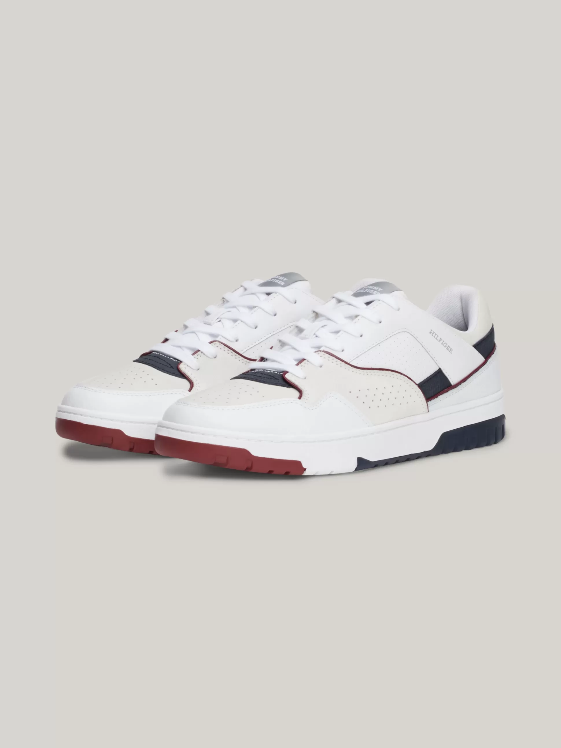 Tommy Hilfiger White Trainers | Sneakersy^Skórzane Buty Sportowe Z Blokami Kolorów