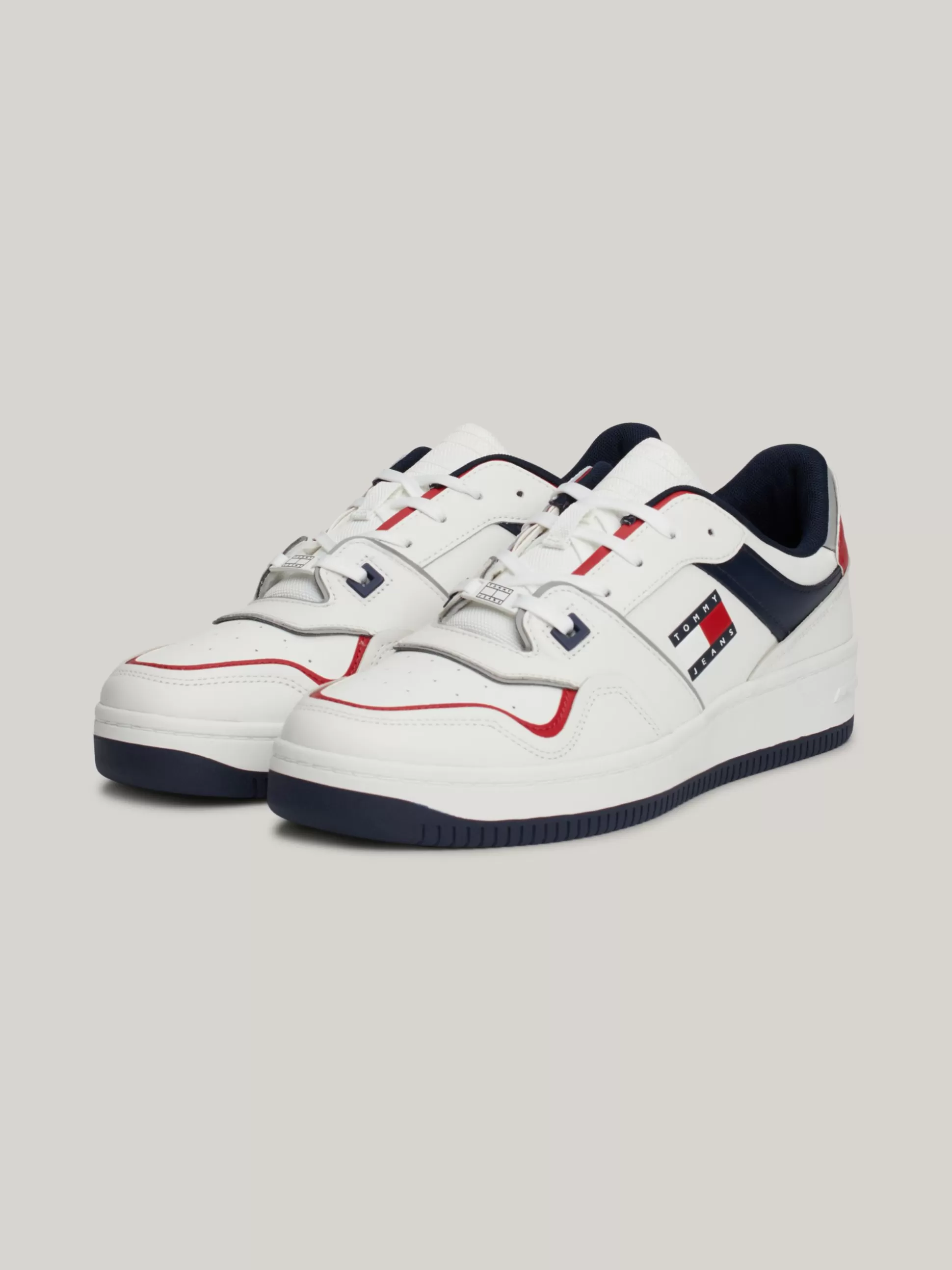 Tommy Hilfiger White Trainers | Sneakersy^Skórzane Buty Sportowe Z Blokami Kolorów