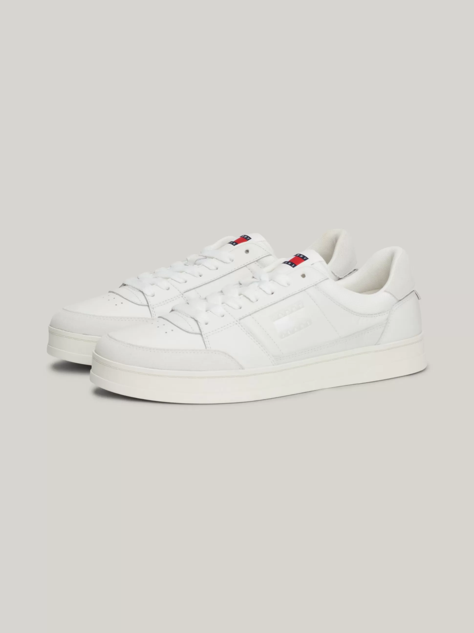 Tommy Hilfiger White Trainers | Sneakersy^Skórzane Buty Sportowe Z Logo W Kolorze Tła