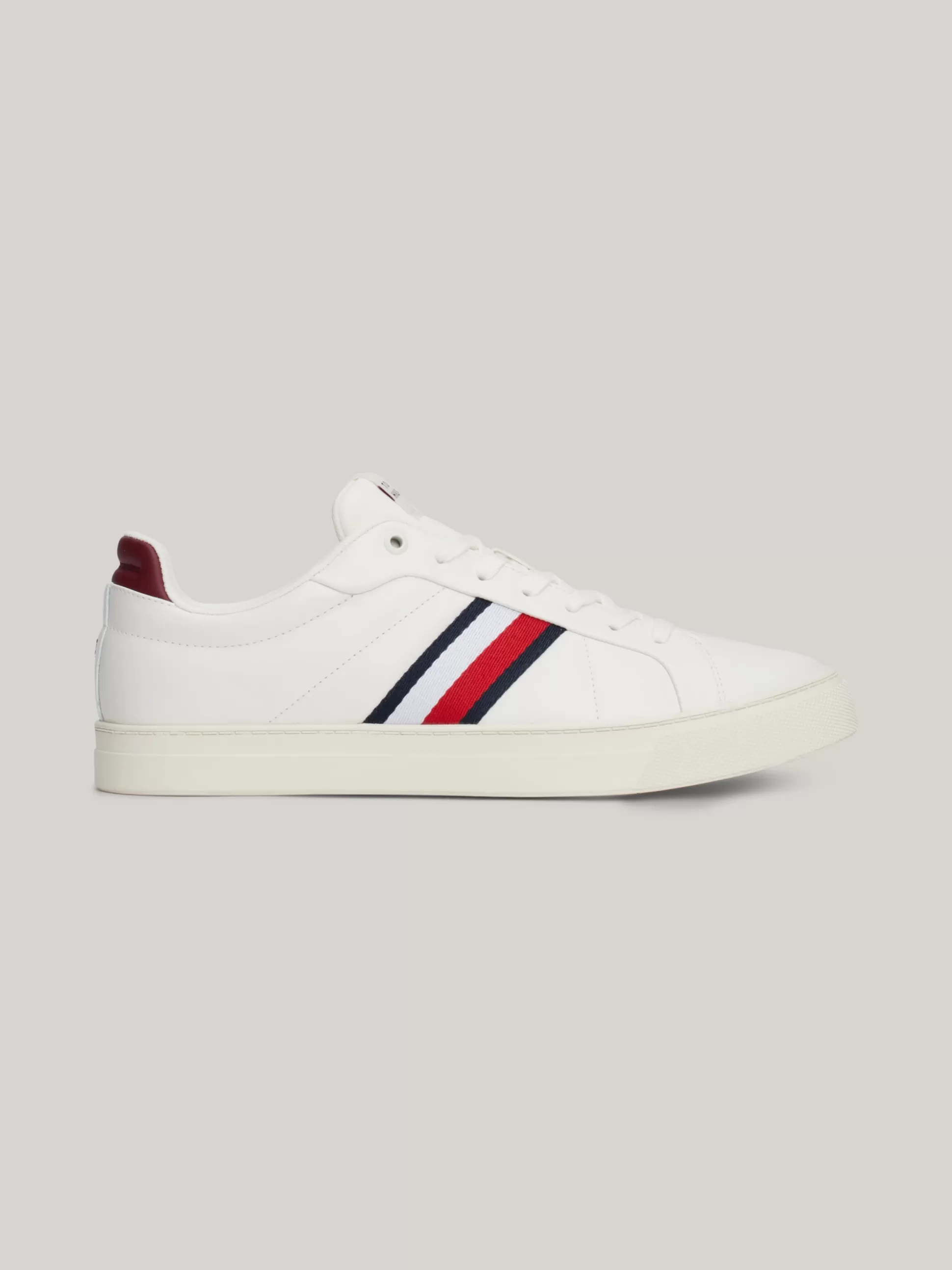 Tommy Hilfiger White Trainers | Sneakersy^Skórzane Buty Sportowe Z Sygnowaną Taśmą