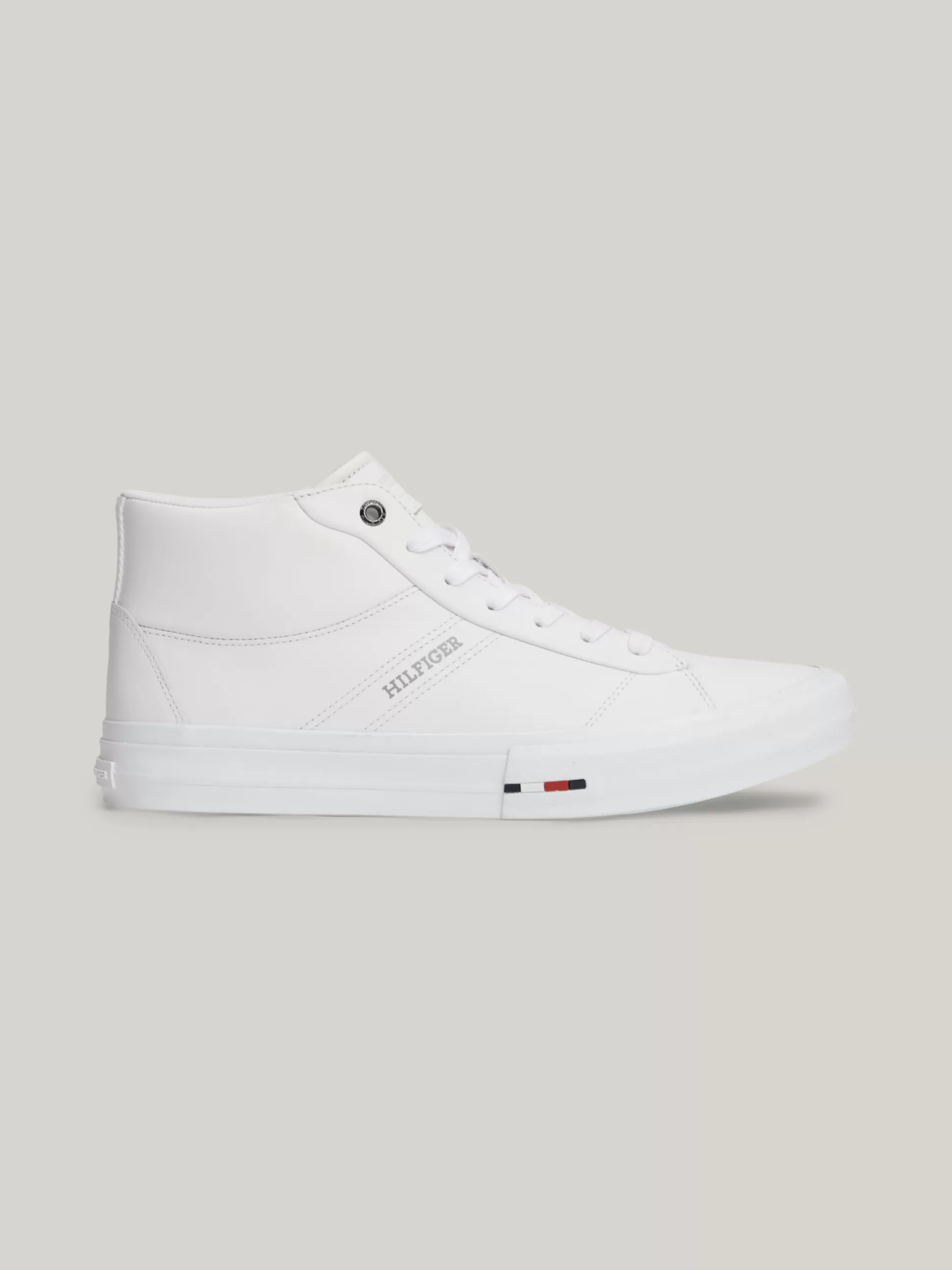 Tommy Hilfiger White Trainers | Sneakersy^Skórzane Sznurowane Buty Sportowe Za Kostkę