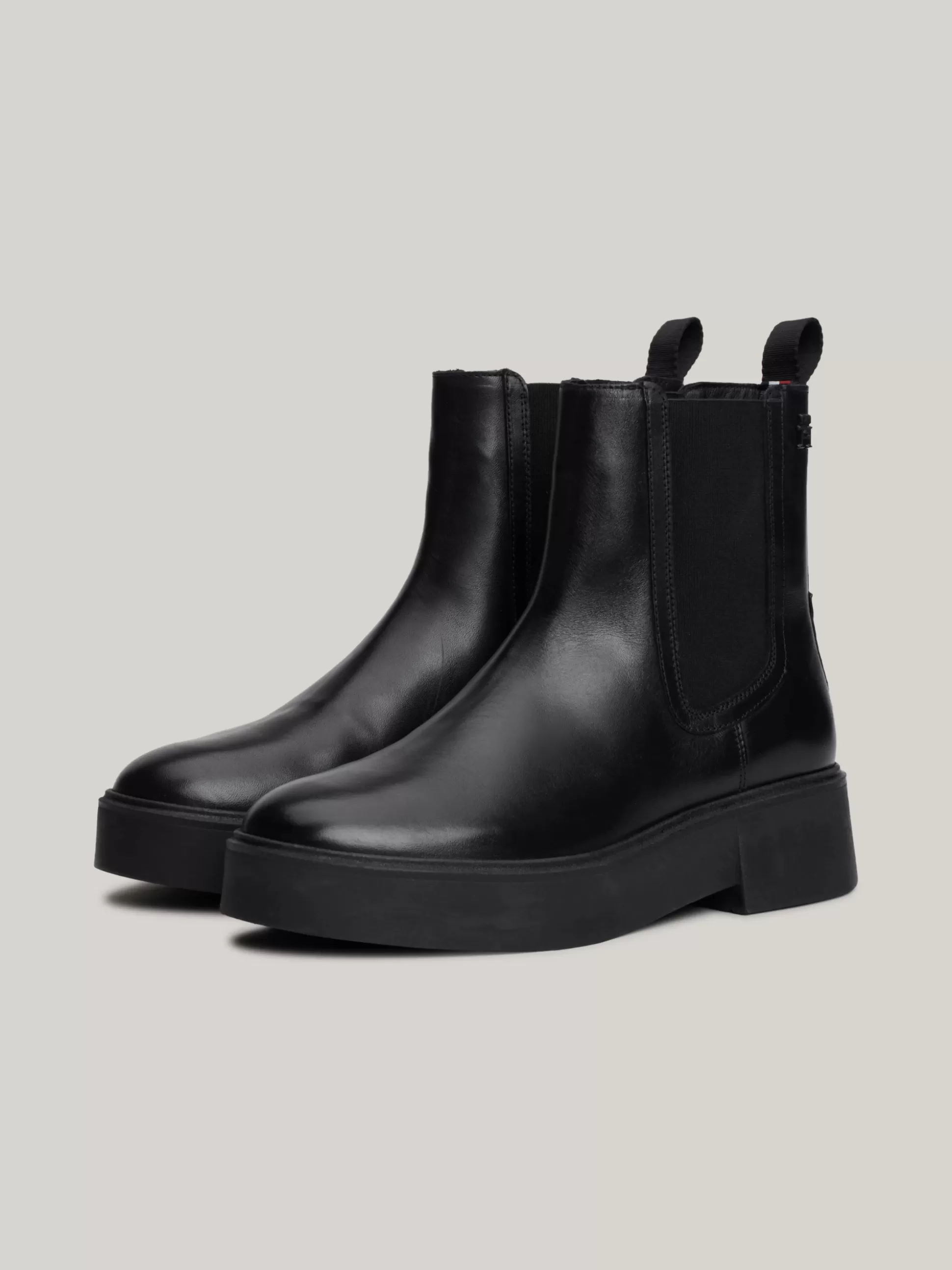 Tommy Hilfiger Botki | Chelsea Boots^Skórzane Sztyblety Z Taśmą Z Logo