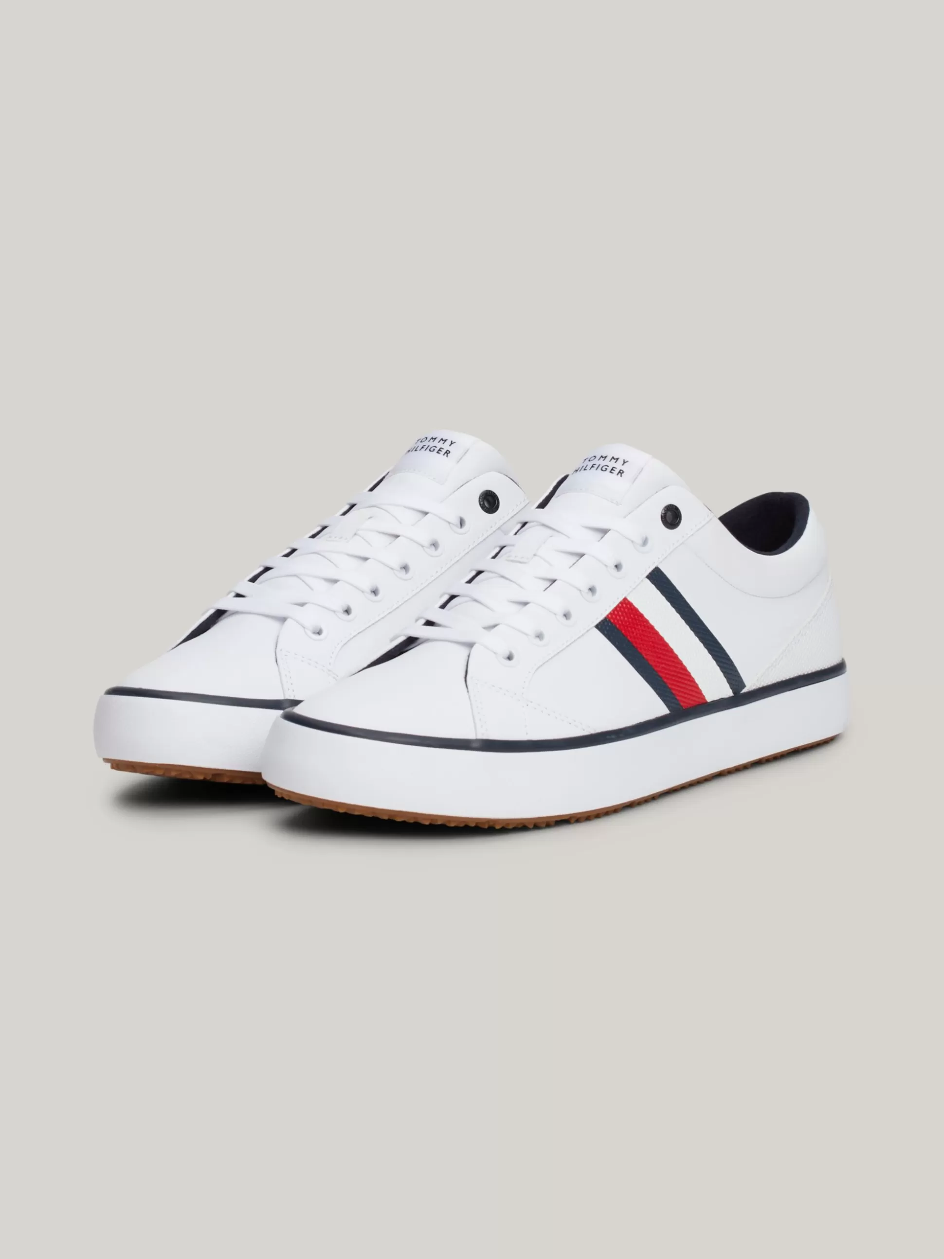 Tommy Hilfiger White Trainers^Skórzane Tenisówki Z Delikatnym Protektorem