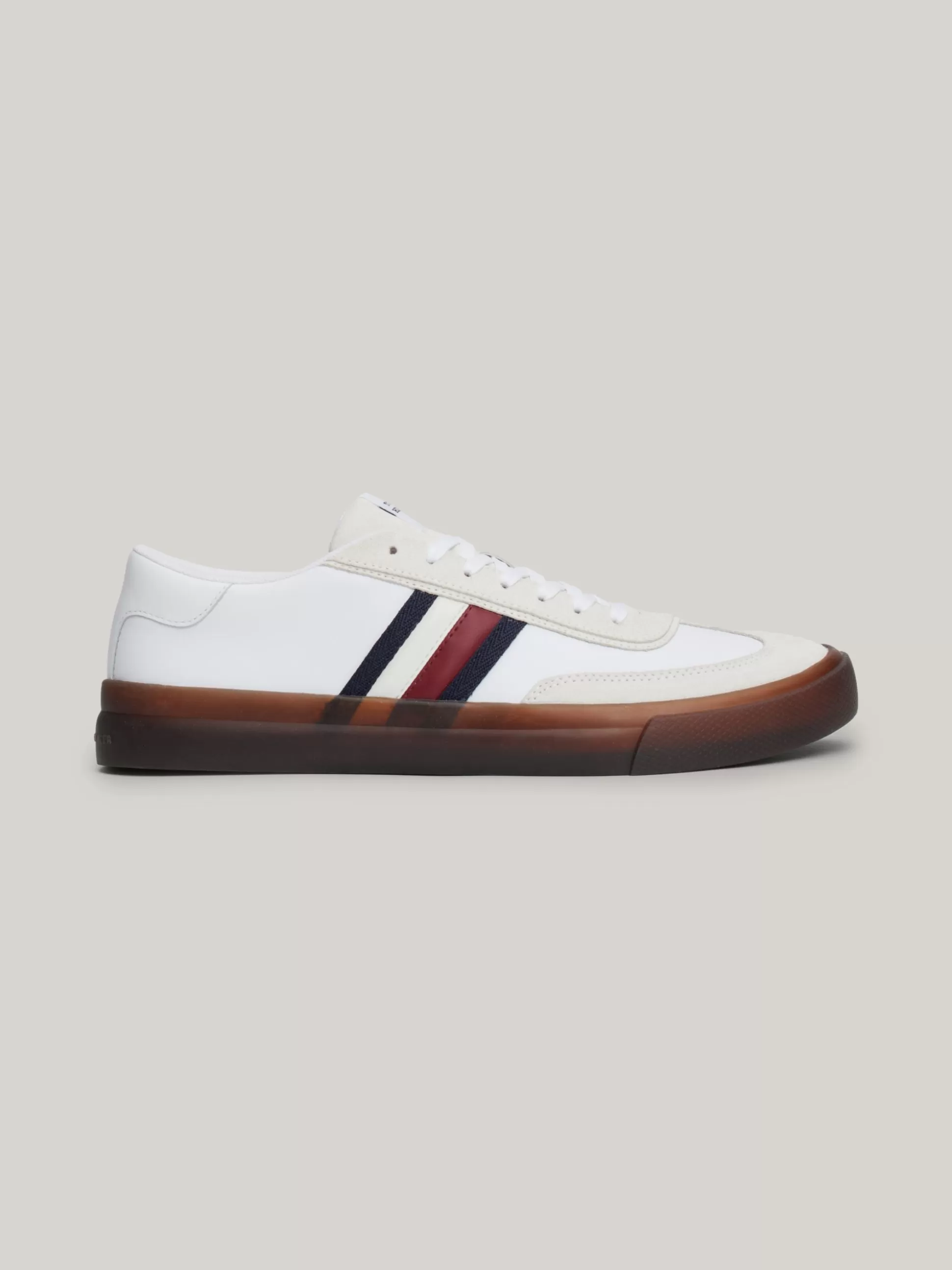 Tommy Hilfiger White Trainers | Sneakersy^Skórzane Tenisówki Z Sygnowaną Taśmą