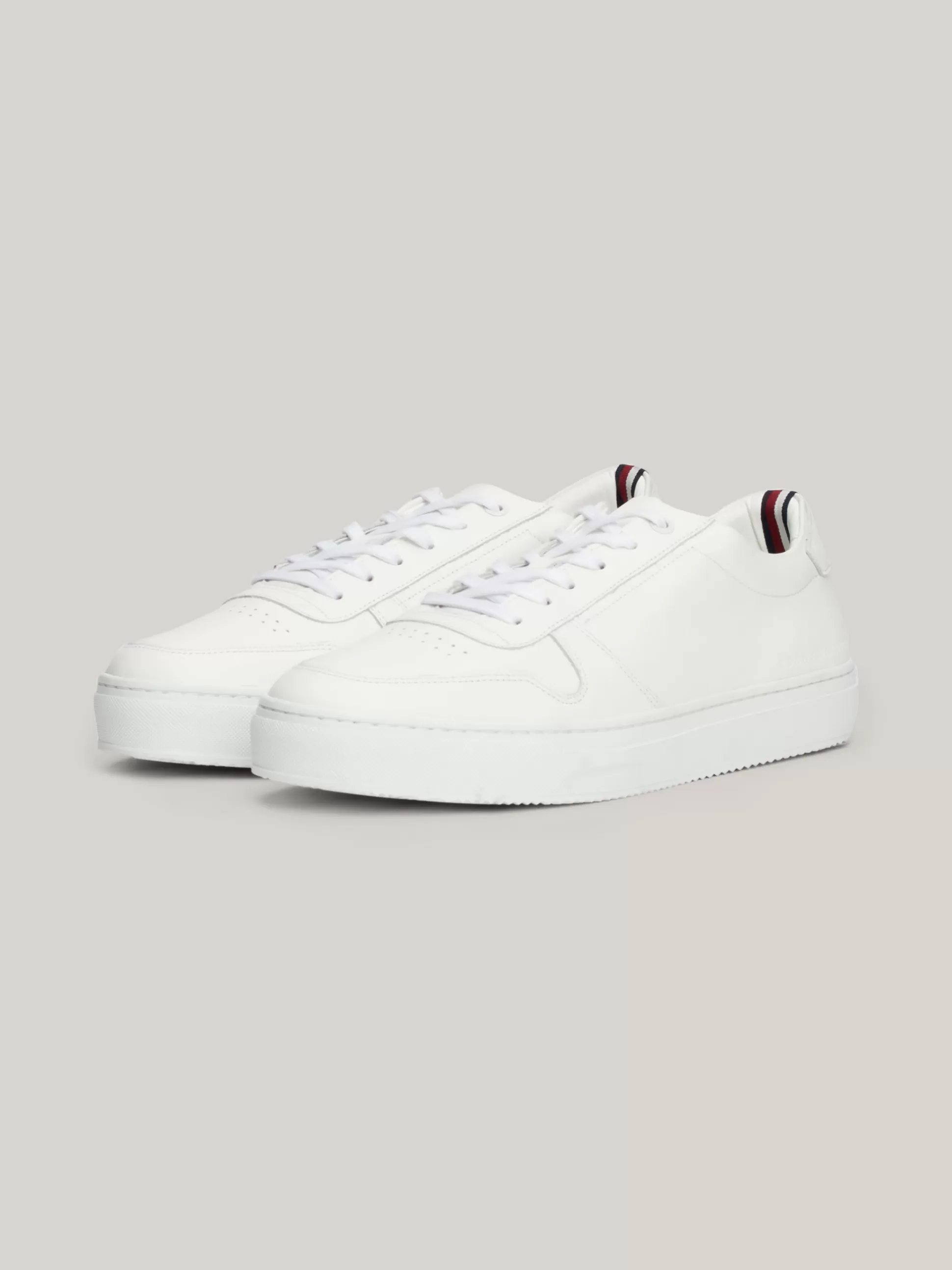 Tommy Hilfiger White Trainers | Sneakersy^Skórzane Tenisówki Z Wytłoczonym Logo