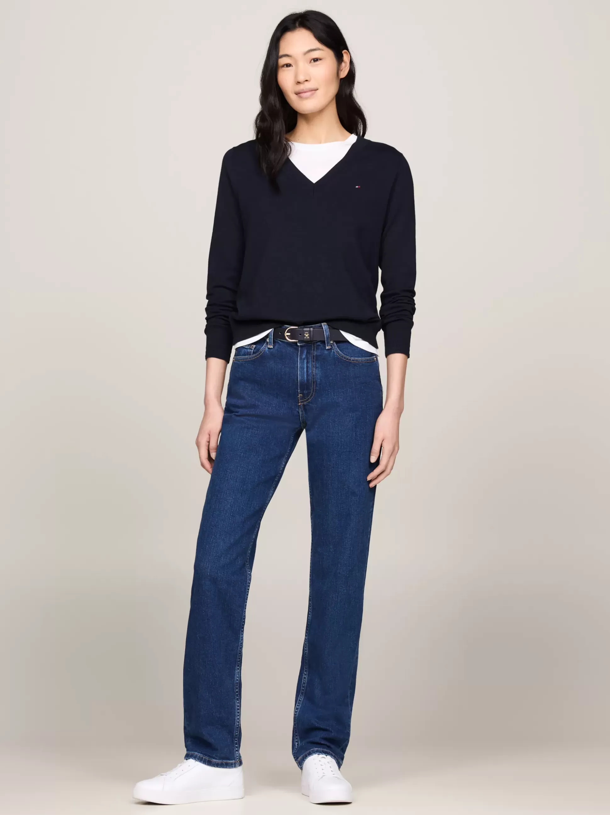Tommy Hilfiger Bluzy Dresowe & Z Kapturem^Sweter Heritage Z Dekoltem W Kształcie Litery V