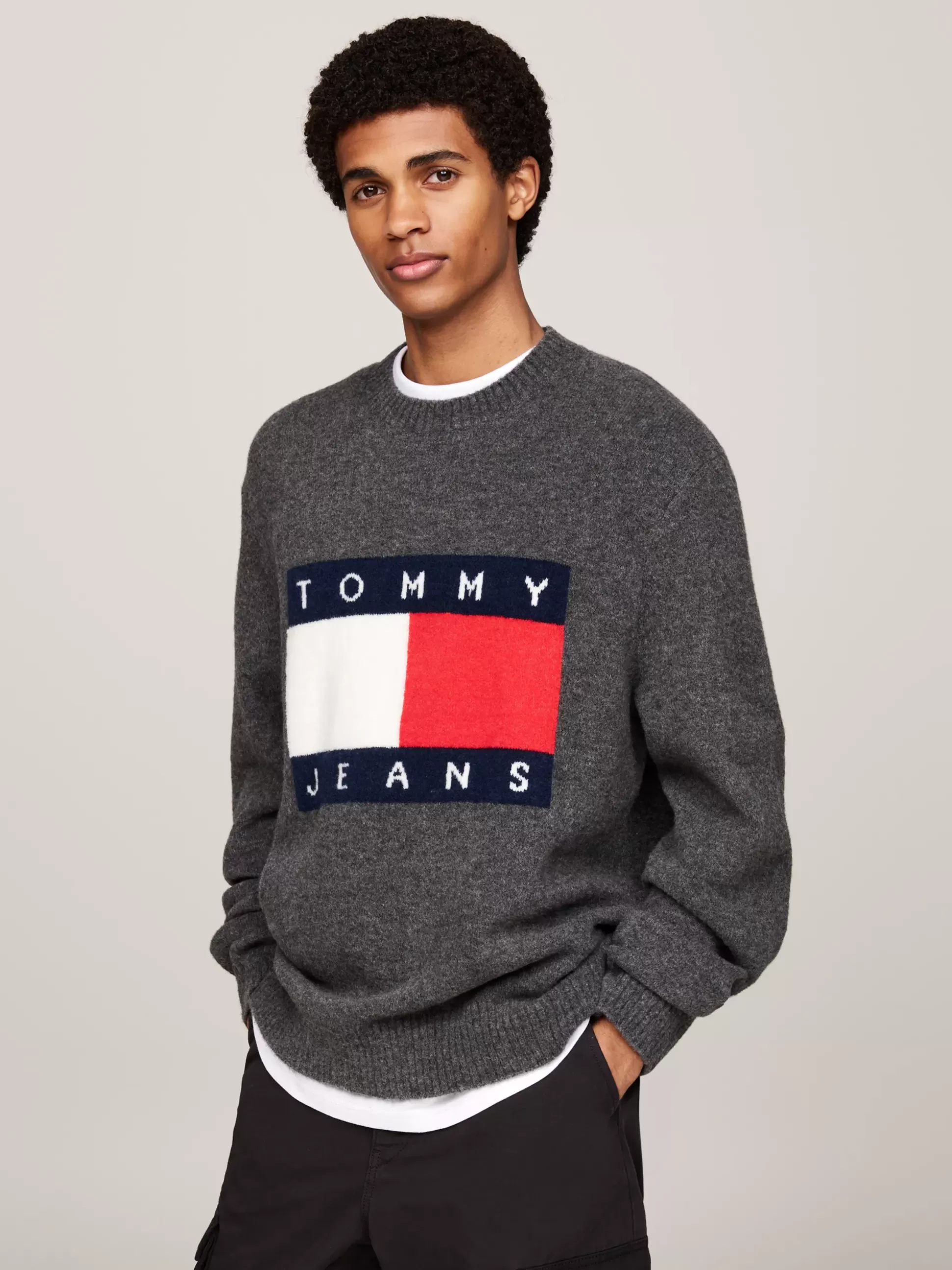 Tommy Hilfiger Swetry Z Okrągłym Dekoltem | Swetry^Sweter Z Dzianiny Melanżowej Z Domieszką Wełny