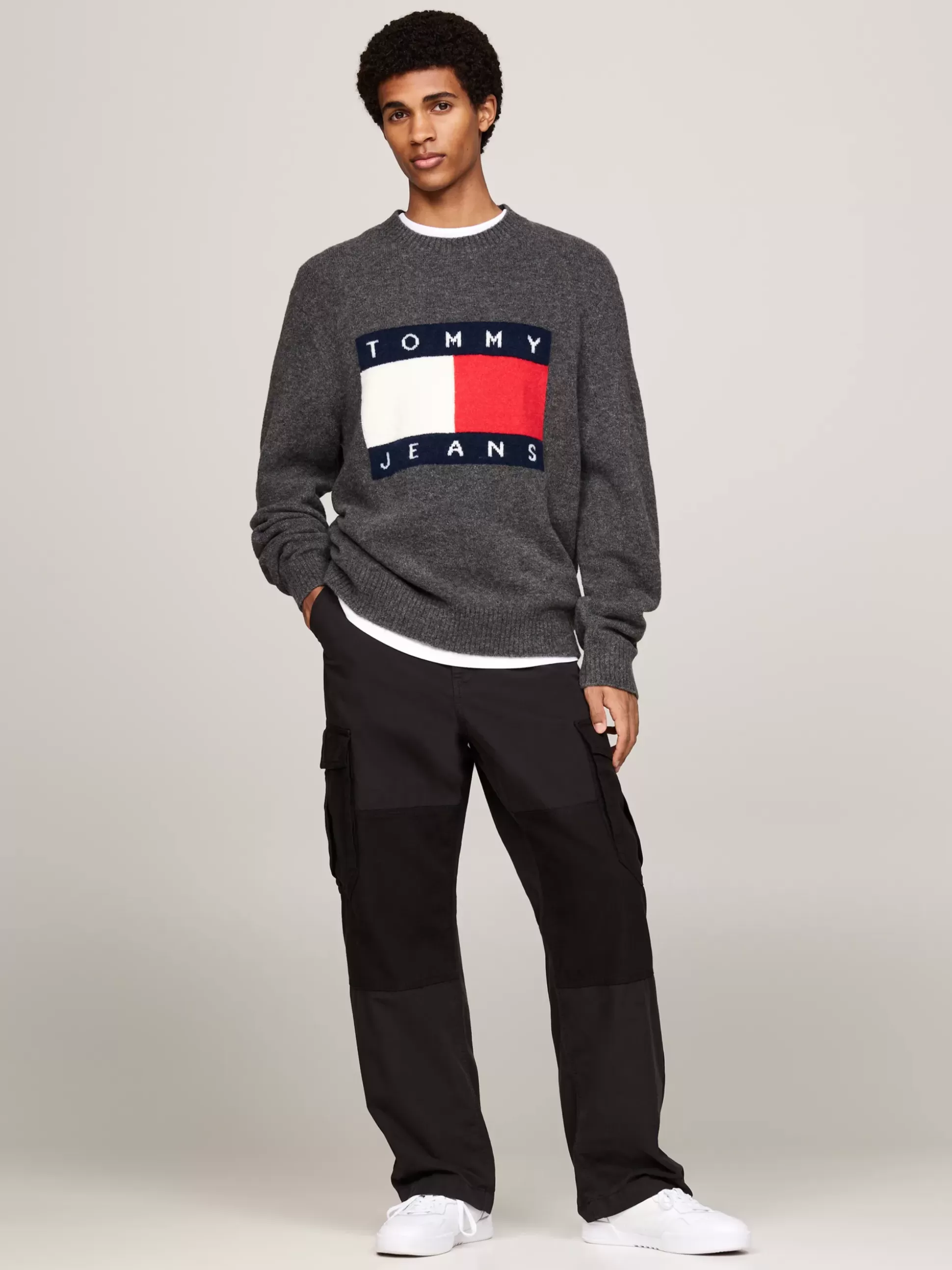 Tommy Hilfiger Swetry Z Okrągłym Dekoltem | Swetry^Sweter Z Dzianiny Melanżowej Z Domieszką Wełny