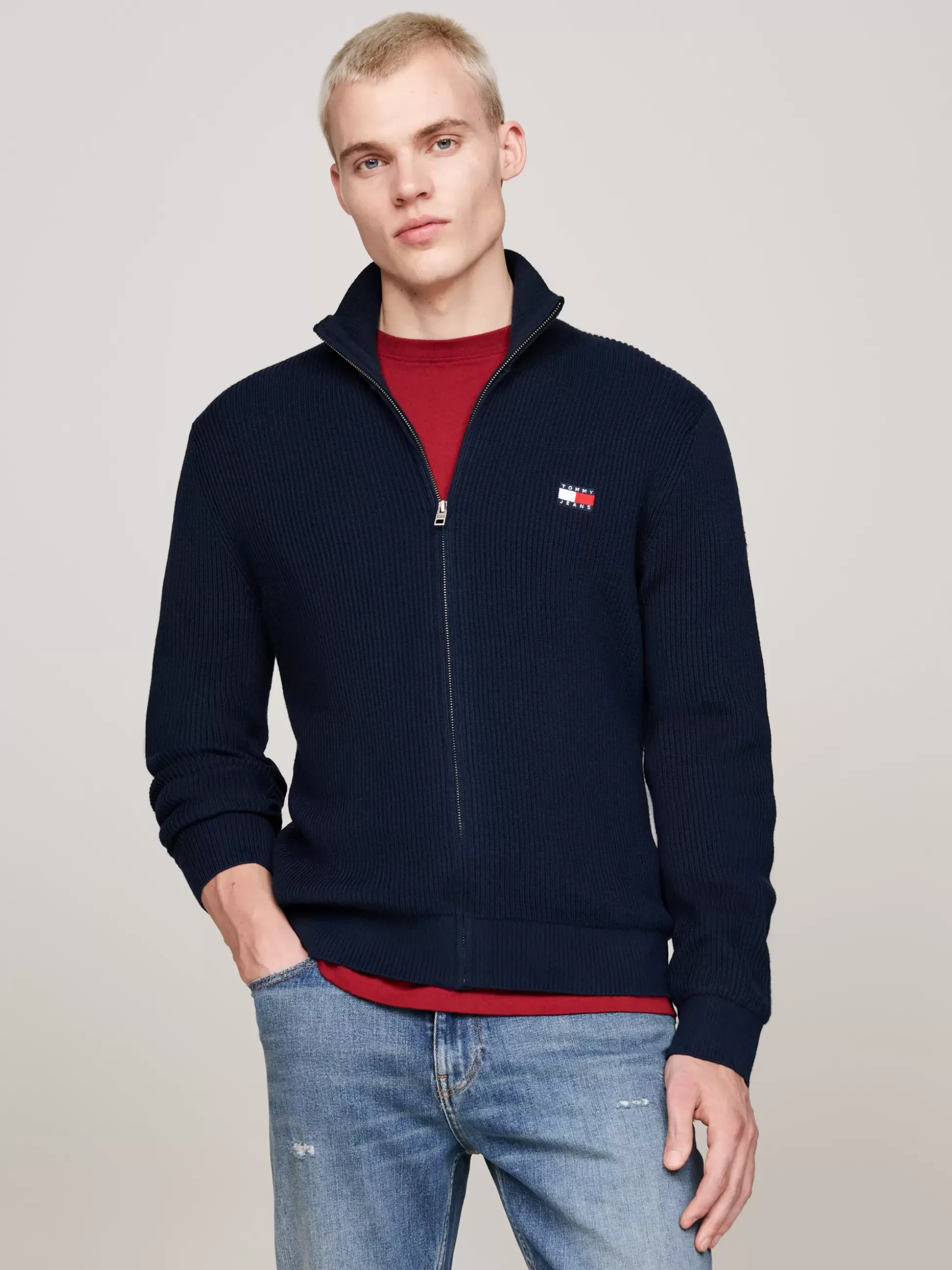 Tommy Hilfiger Swetry | Dzianina^Sweter Z Mieszanki Wełny Z Naszywką Tommy