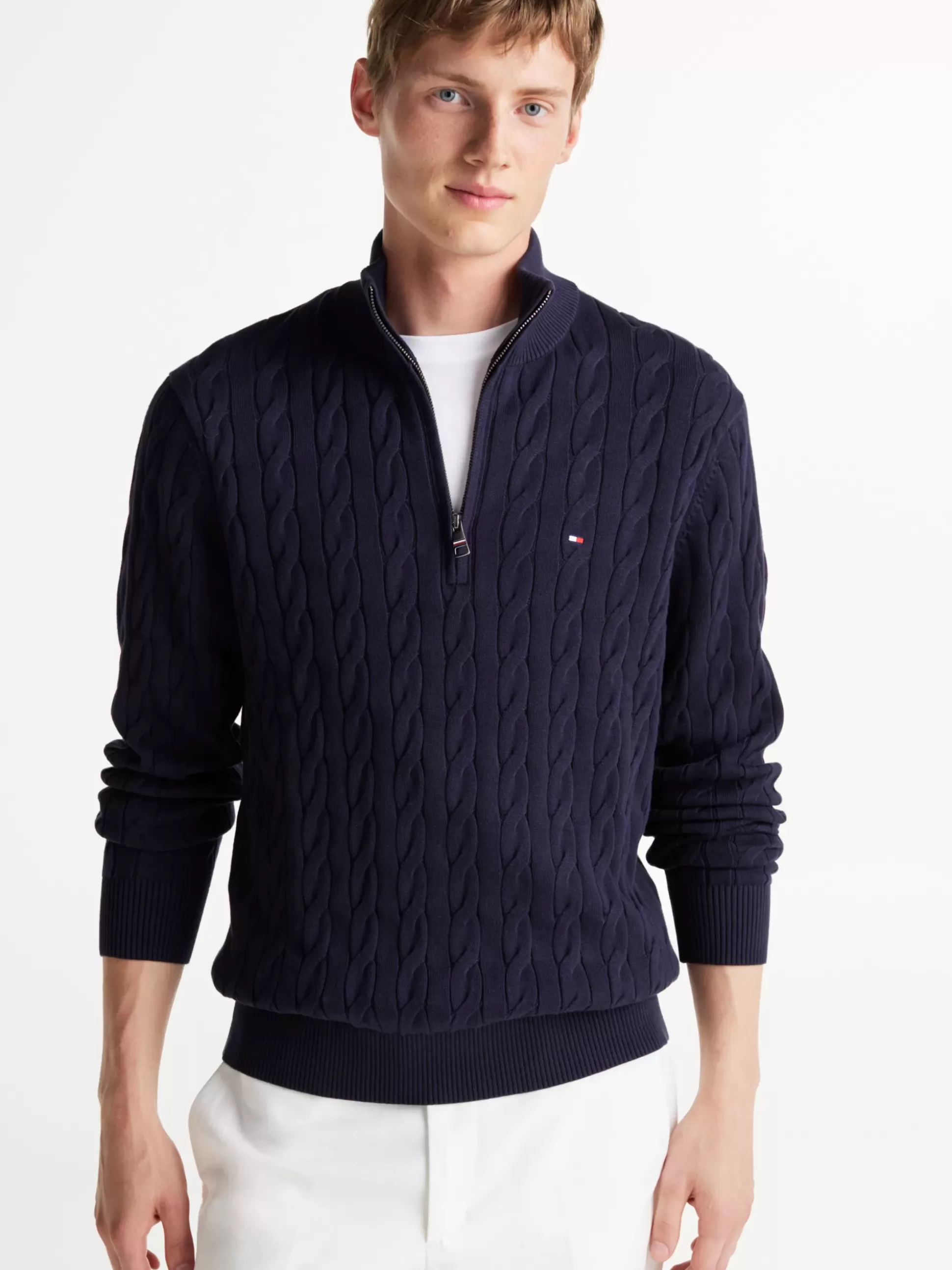 Tommy Hilfiger Sweter Z Zamkiem | Swetry^Sweter Z Warkoczowym Splotem