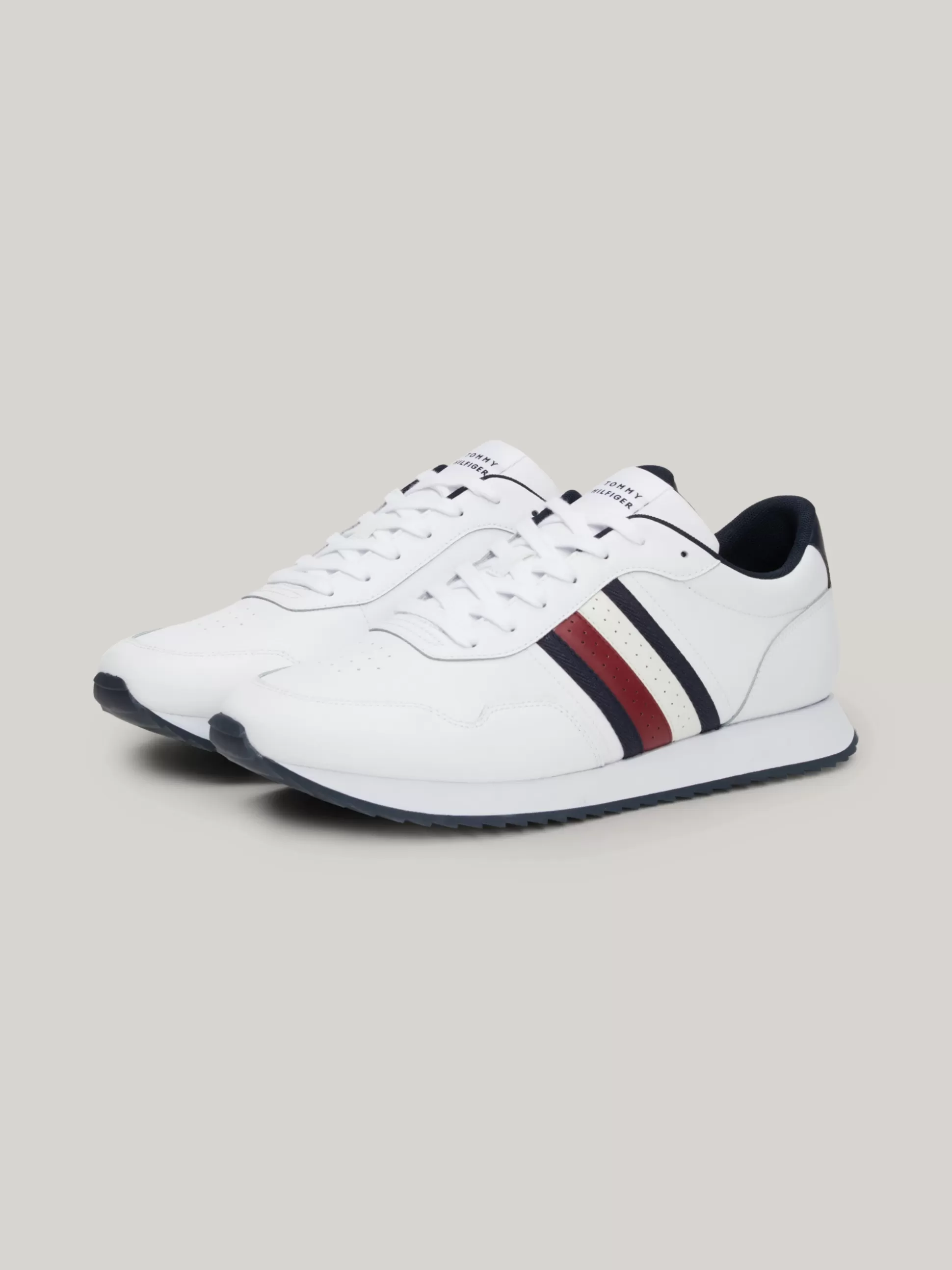 Tommy Hilfiger White Trainers | Sneakersy^Sznurowane Buty Sportowe Z Sygnowaną Taśmą