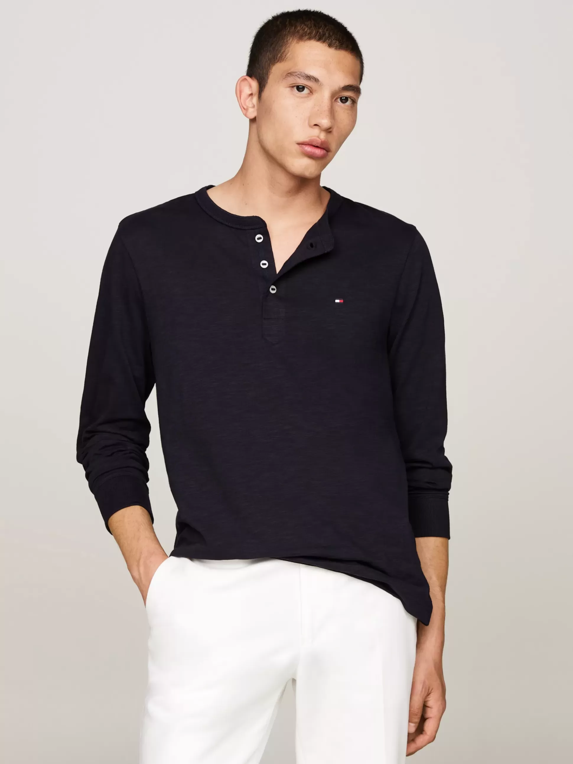 Tommy Hilfiger T-Shirty^Teksturowany Longsleeve Z Dekoltem Henley