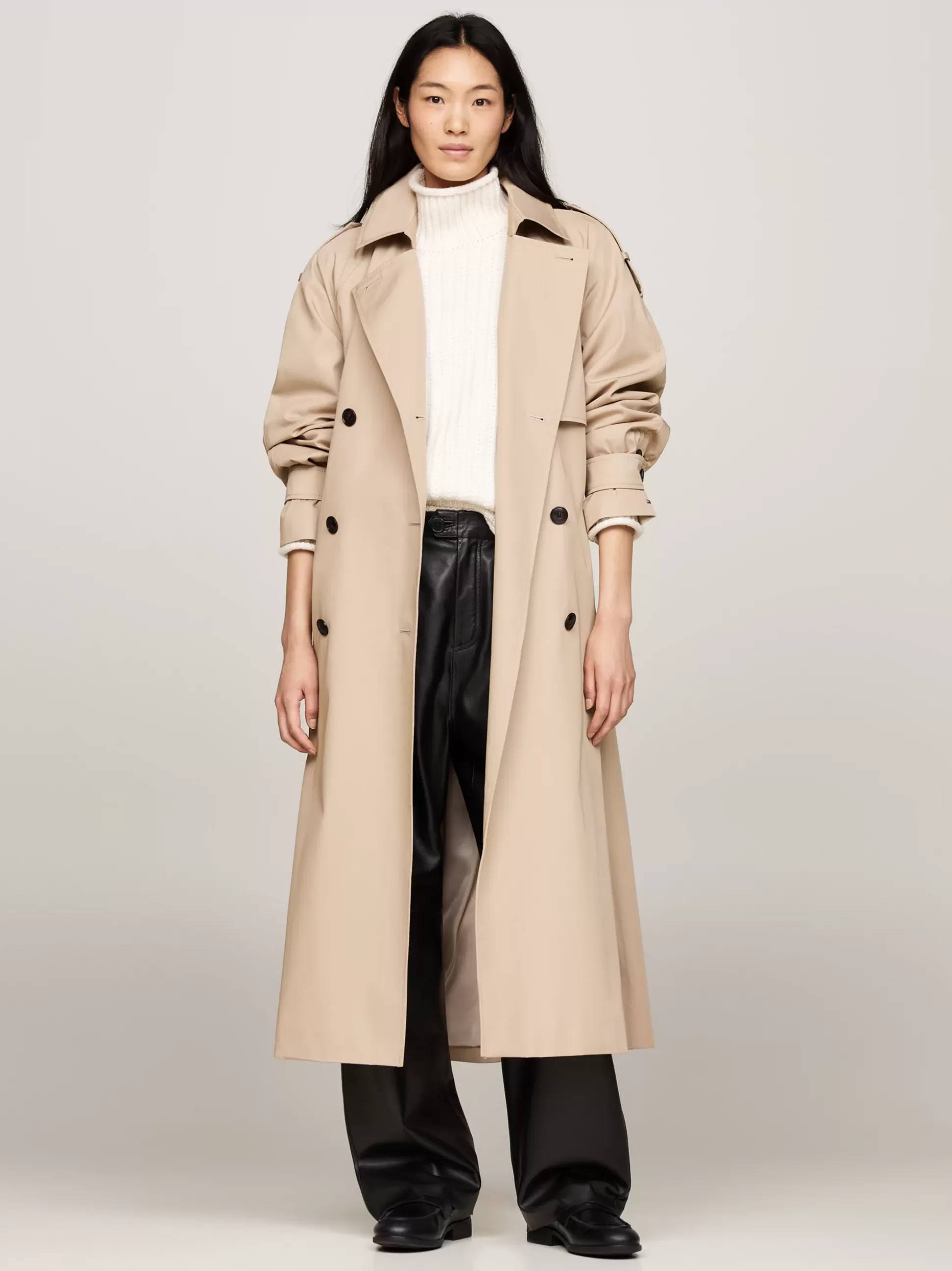 Tommy Hilfiger Kurtki & Płaszcze^Trencz O Kroju Oversize Z Paskiem W Talii