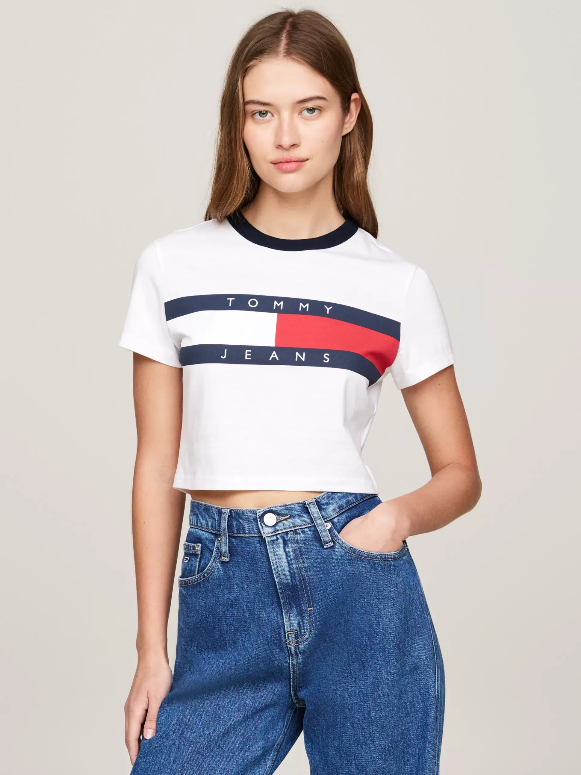 Tommy Hilfiger T-Shirty^T-shirt O Skróconym Wąskim Kroju