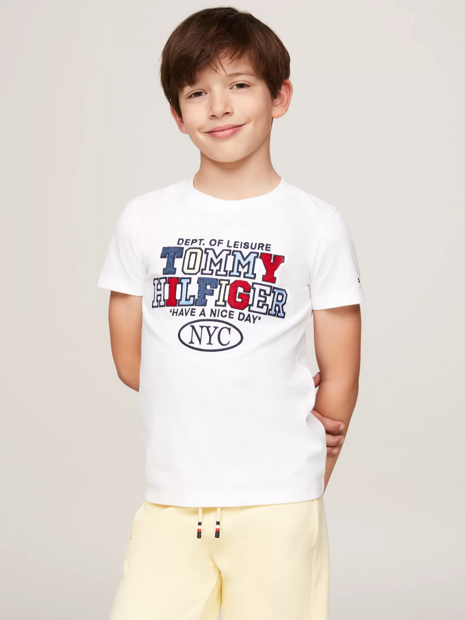 Dzieci Tommy Hilfiger T-Shirty I Koszulki Polo^T-shirt Z Dzianiny Pętelkowej Ze Sloganem