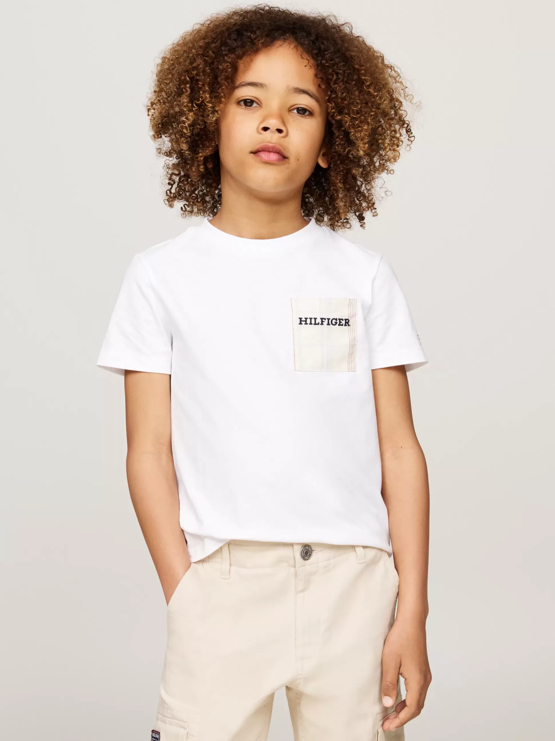 Dzieci Tommy Hilfiger T-Shirty I Koszulki Polo^T-shirt Z Kieszenią W Kratę I Logo