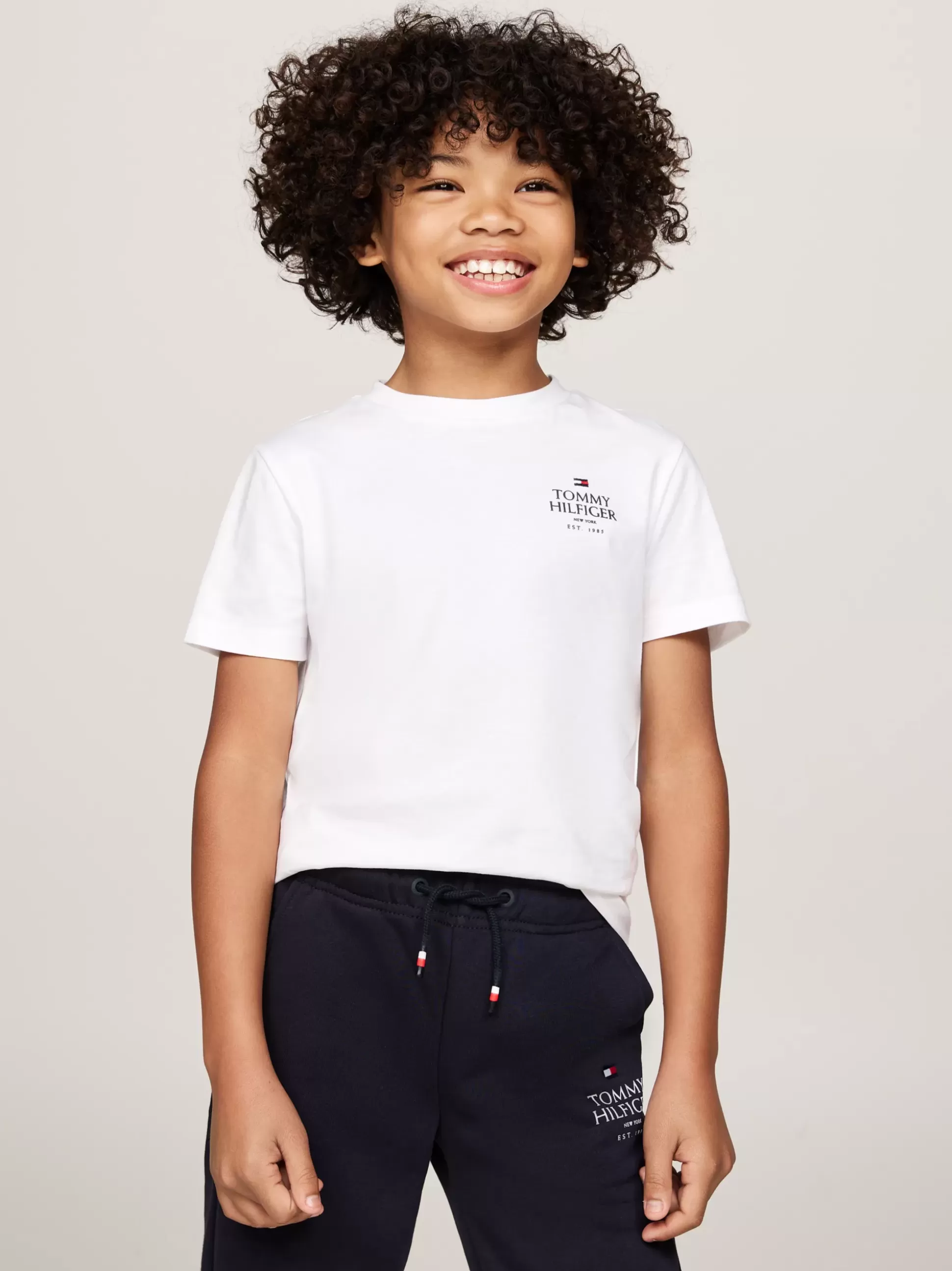 Dzieci Tommy Hilfiger T-Shirty I Koszulki Polo^T-shirt Z Logo Hilfiger I Okrągłym Dekoltem