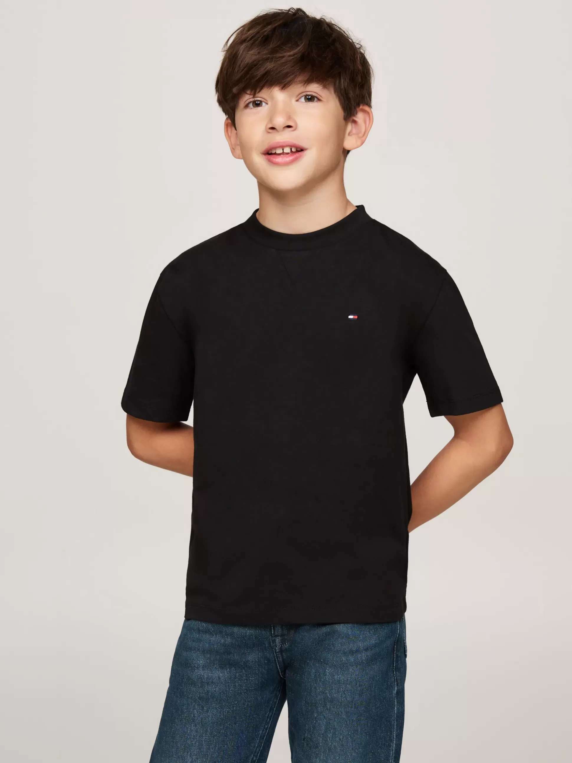 Dzieci Tommy Hilfiger T-Shirty I Koszulki Polo^T-shirt Z Okrągłym Dekoltem I Haftem Z Flagą