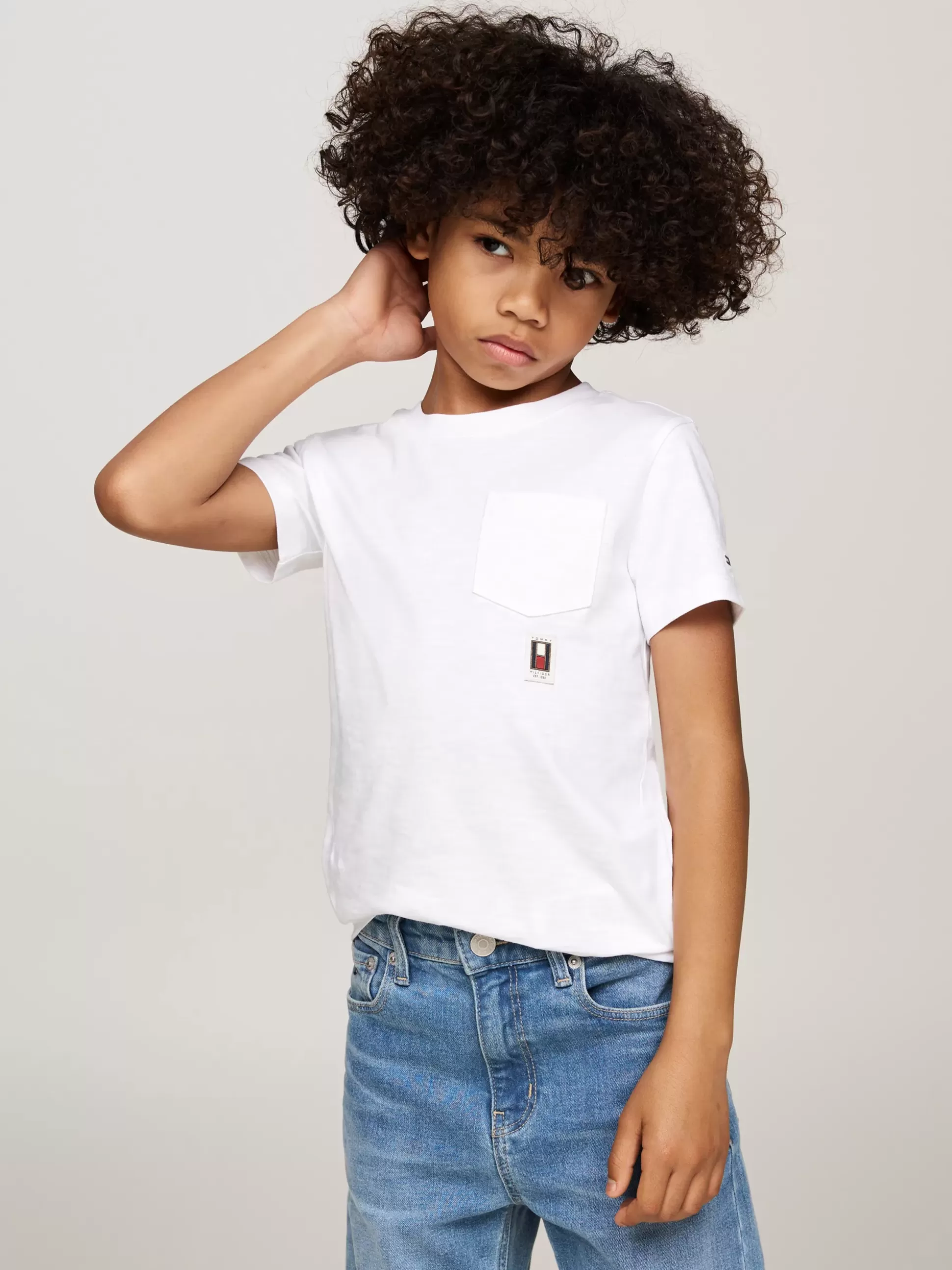 Dzieci Tommy Hilfiger T-Shirty I Koszulki Polo^T-shirt Z Okrągłym Dekoltem I Kieszonką