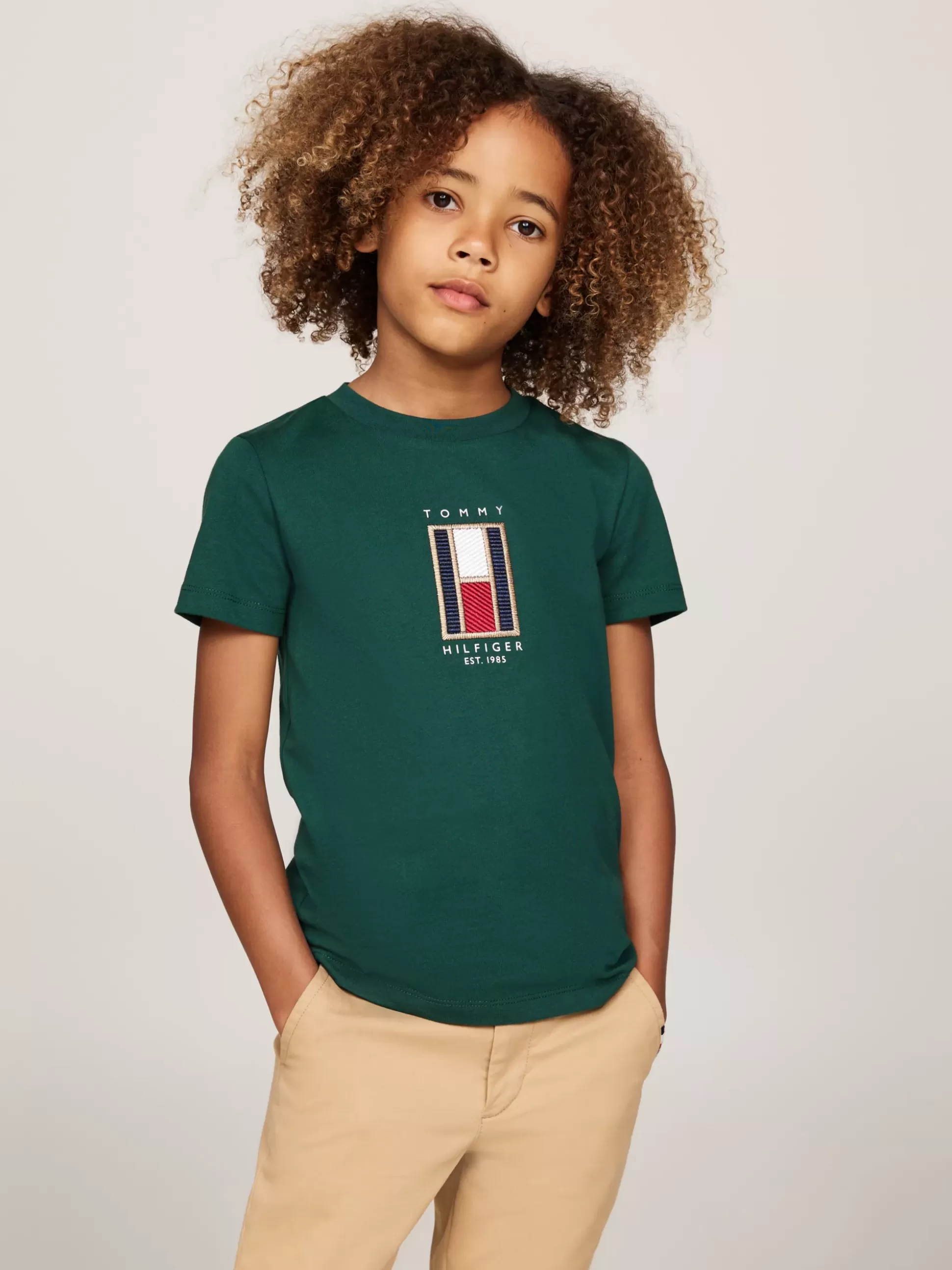 Dzieci Tommy Hilfiger T-Shirty I Koszulki Polo^T-shirt Z Okrągłym Dekoltem I Logo Z Flagą