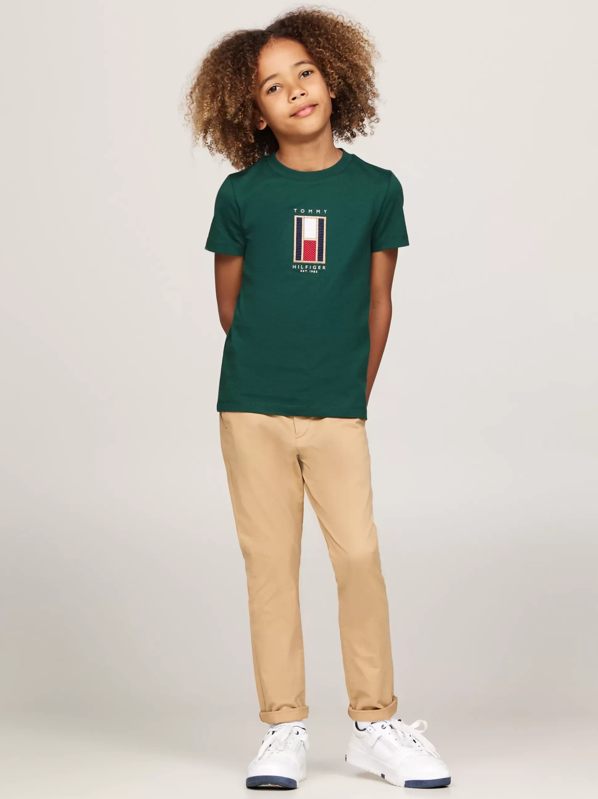 Dzieci Tommy Hilfiger T-Shirty I Koszulki Polo^T-shirt Z Okrągłym Dekoltem I Logo Z Flagą