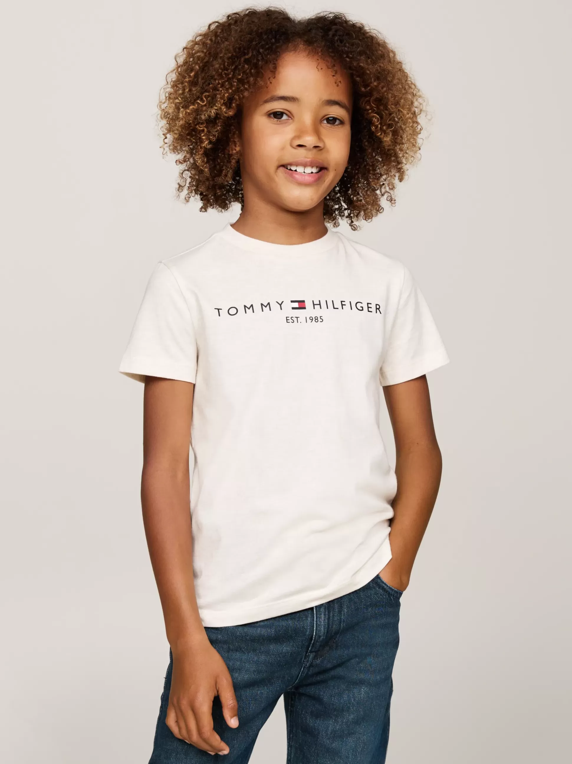 Dzieci Tommy Hilfiger Topy I T-Shirty | T-Shirty I Koszulki Polo^T-shirt Z Okrągłym Dekoltem Z Logo