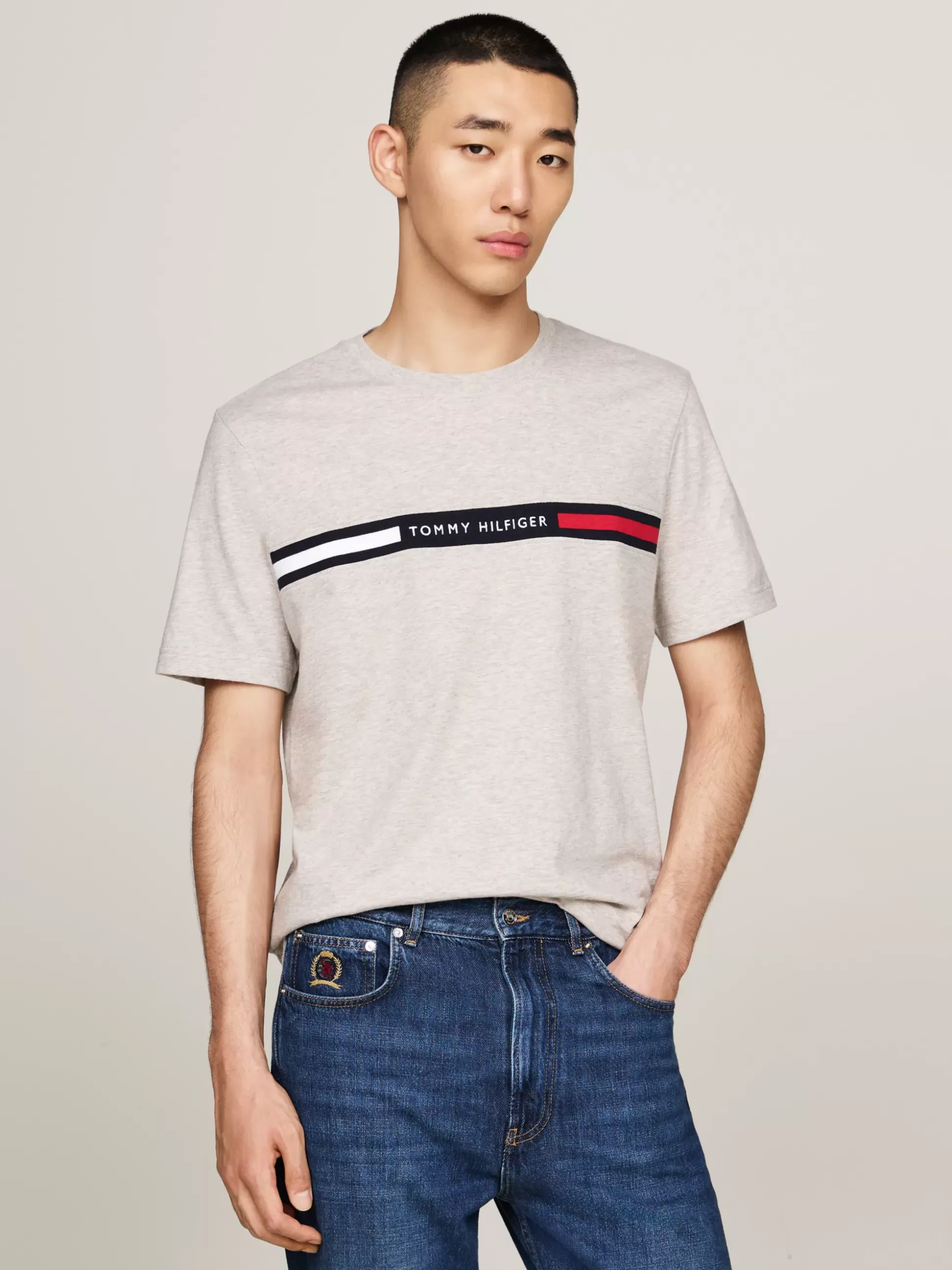 Tommy Hilfiger T-Shirty^T-shirt Z Wstawką Z Logo I Okrągłym Dekoltem